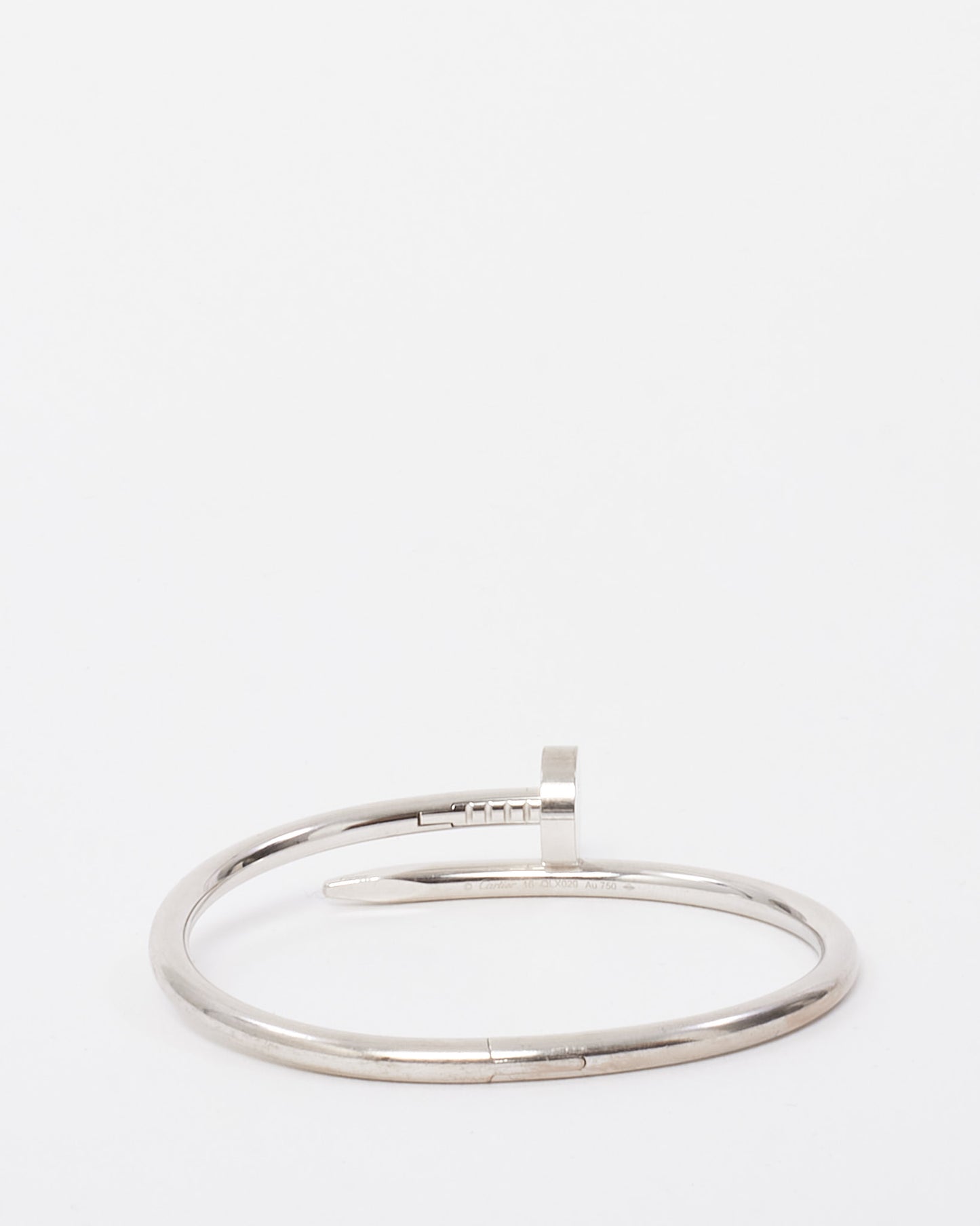 Cartier White Gold Classic Model Juste Un Clou Bracelet - Size 16