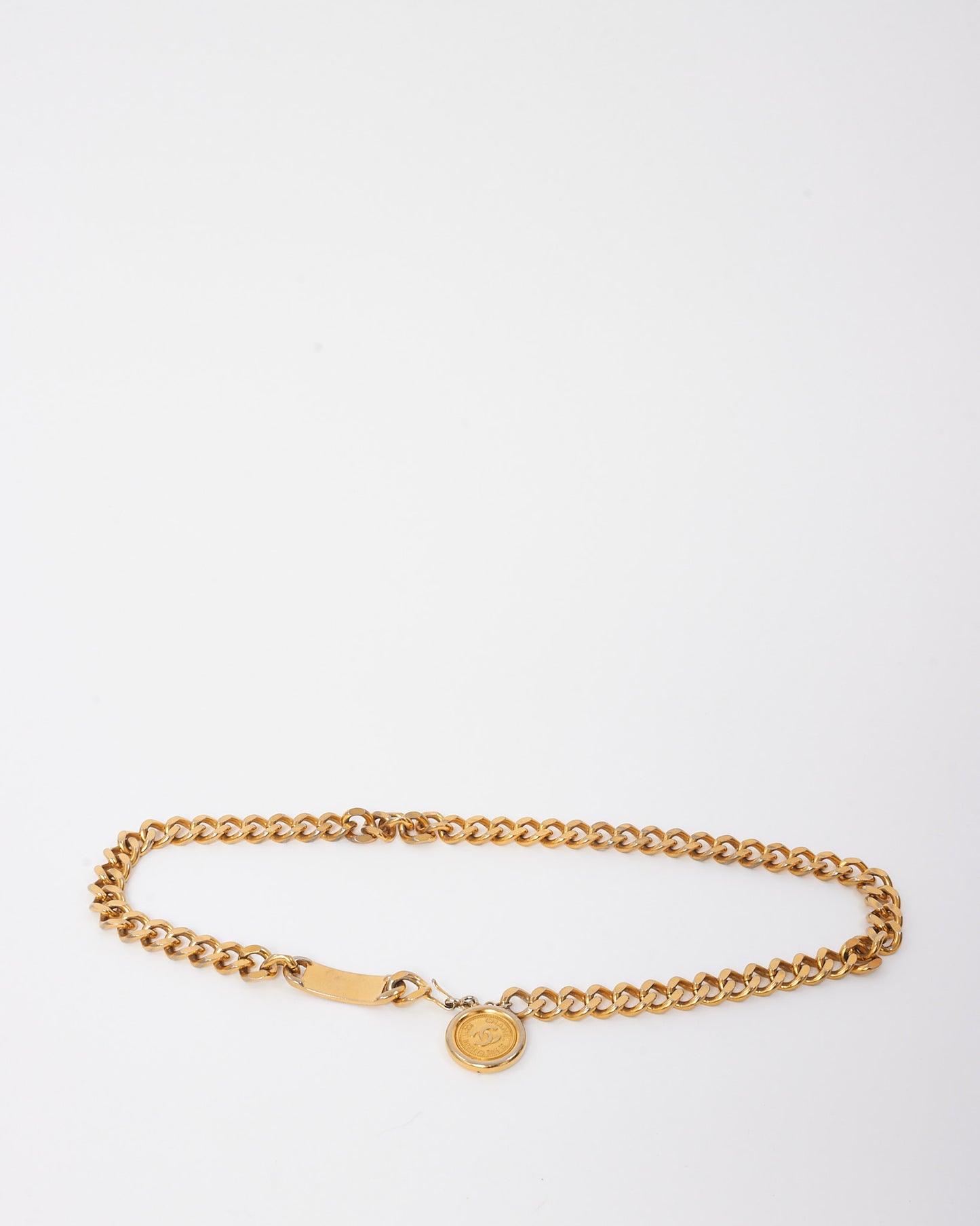 Chanel Vintage Gold Chain-Link Interlocking CC Logo Belt - S