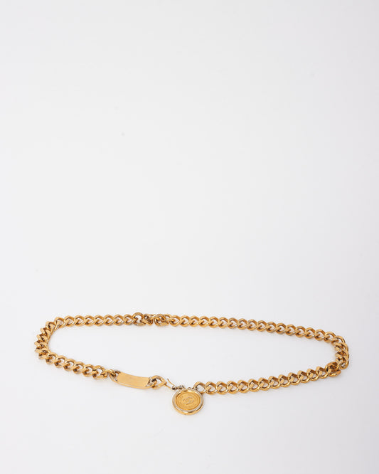 Chanel Vintage Gold Chain-Link Interlocking CC Logo Belt - S