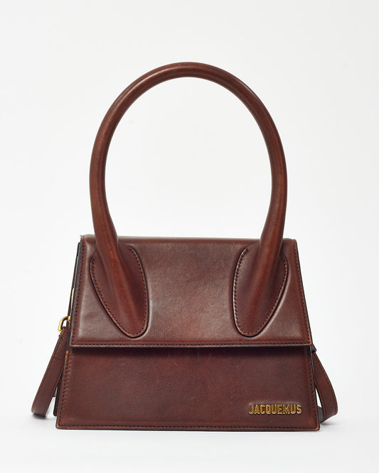 Jacquemus Brown Leather "Le Grand Chiquito" Bag w/ Strap