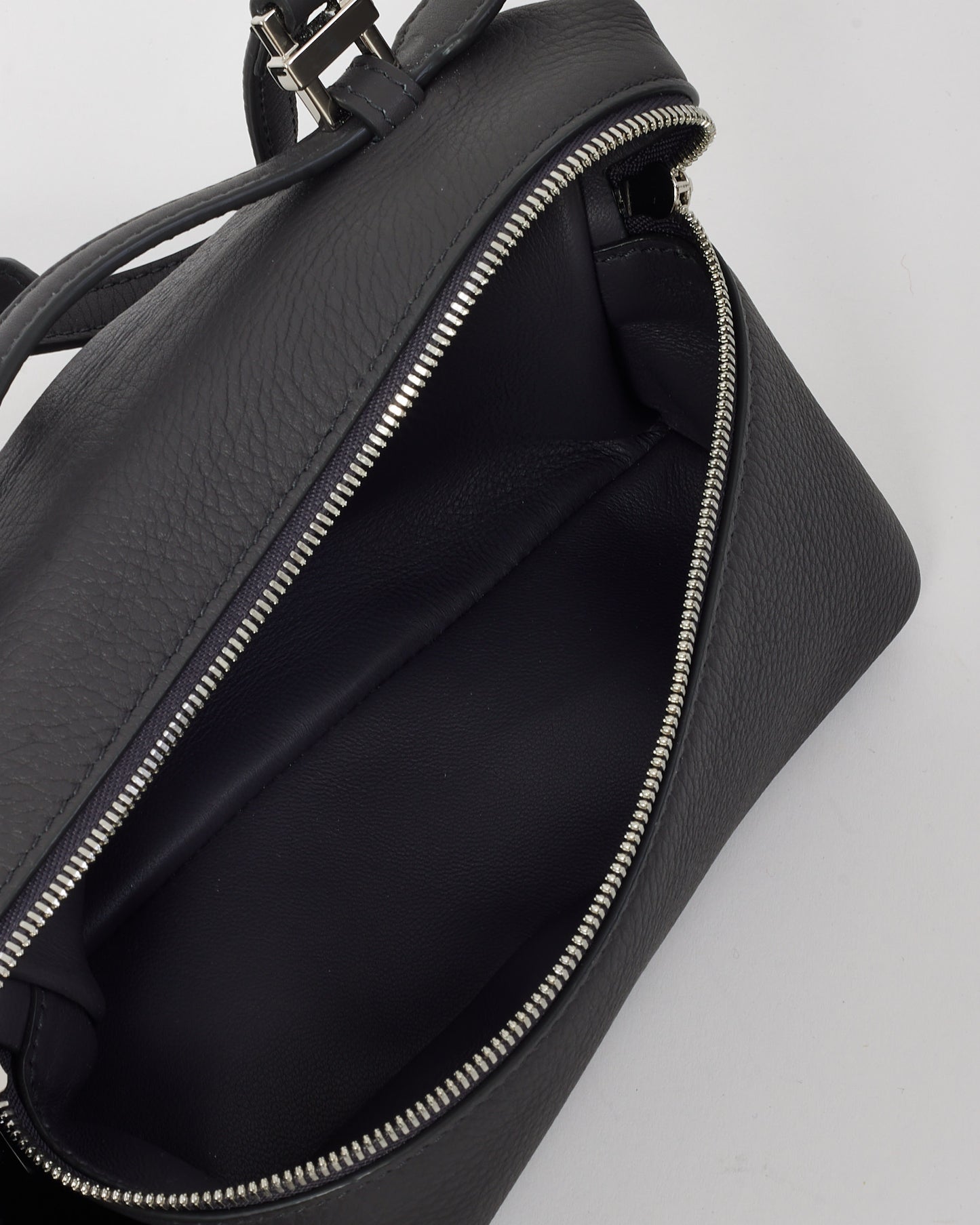 Loro Piana Charcoal Grained Calfskin Leather Extra Pocket L19 Bag