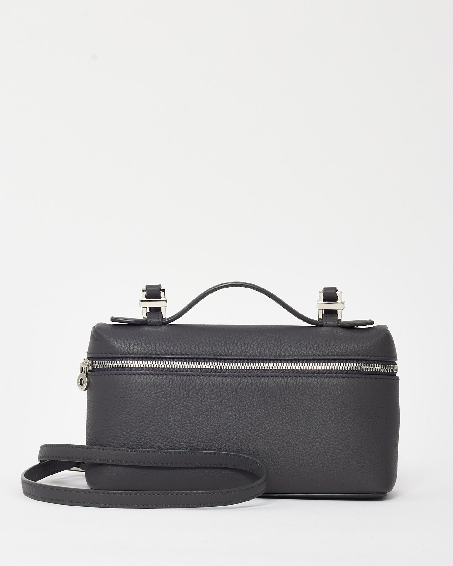 Loro Piana Charcoal Grained Calfskin Leather Extra Pocket L19 Bag