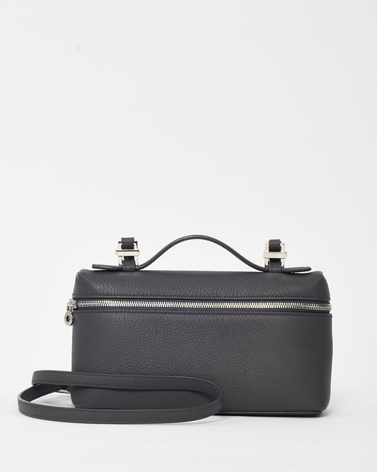 Loro Piana Charcoal Grained Calfskin Leather Extra Pocket L19 Bag