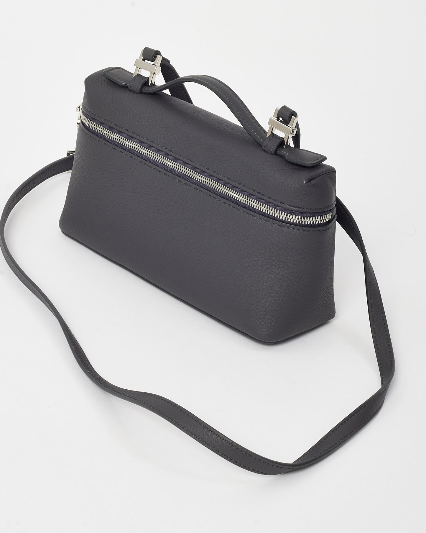 Loro Piana Charcoal Grained Calfskin Leather Extra Pocket L19 Bag