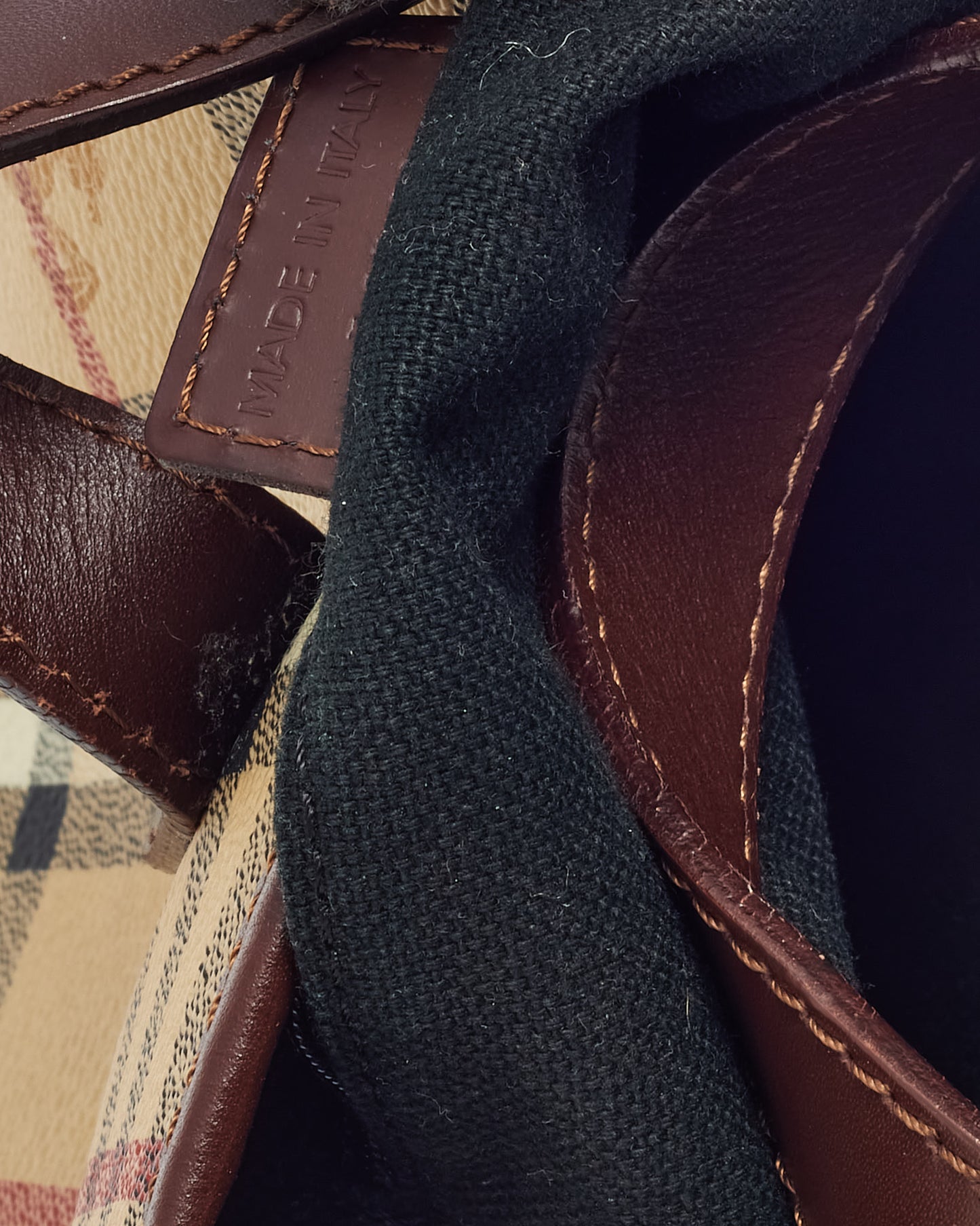 Burberry Haymarket Check Coated Canvas Small Studded Tote