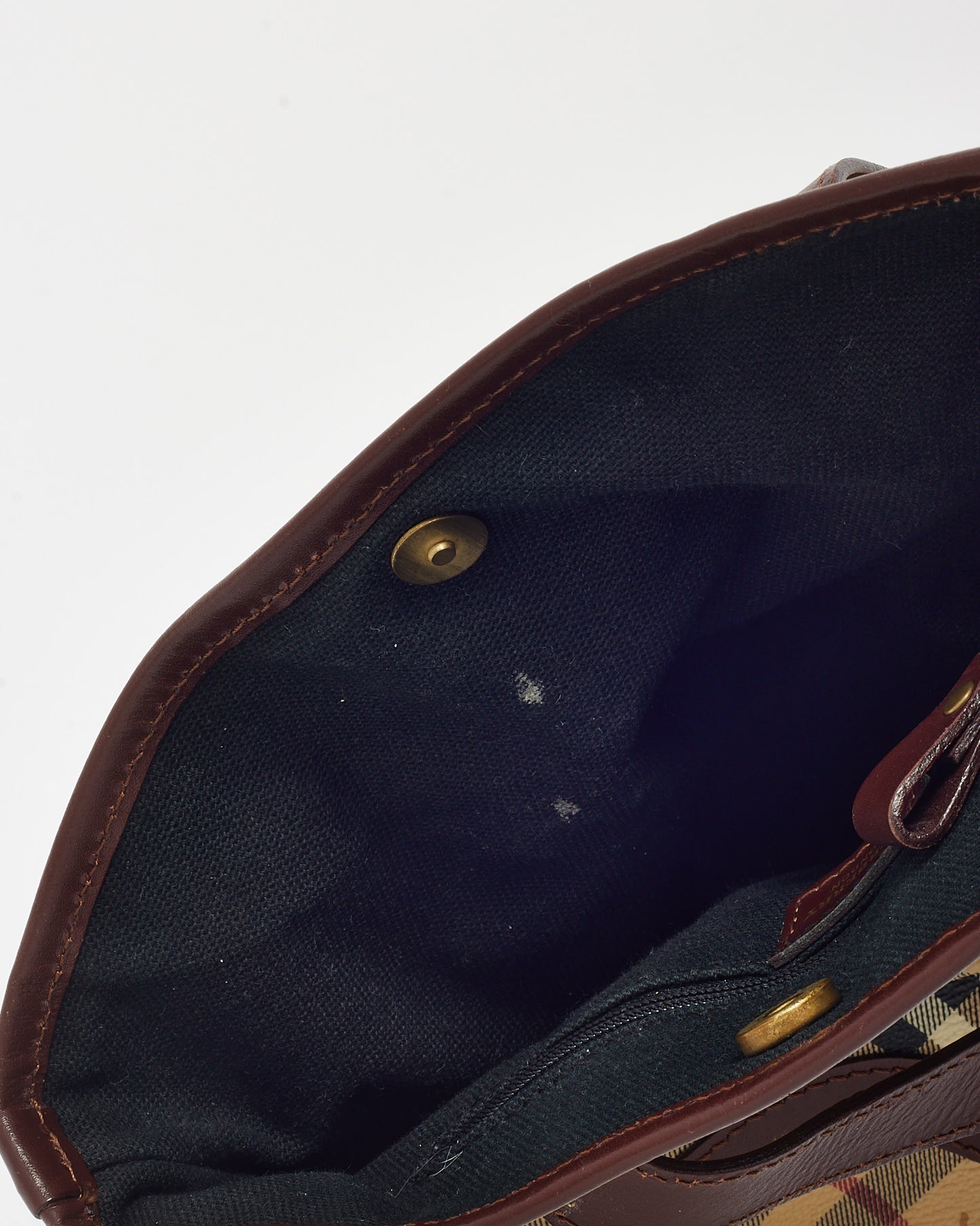 Burberry Haymarket Check Coated Canvas Small Studded Tote