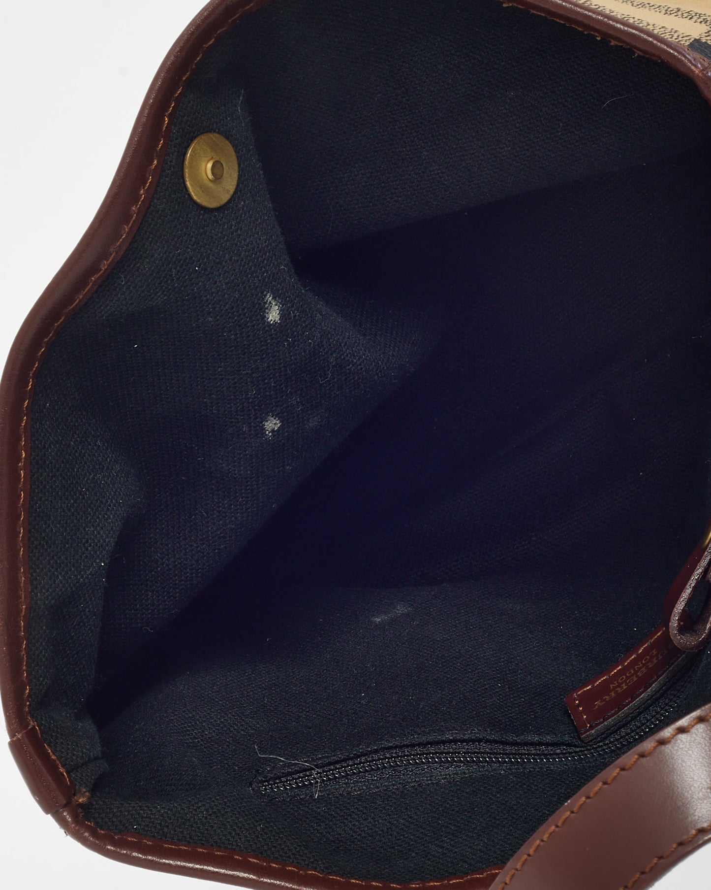 Burberry Haymarket Check Coated Canvas Small Studded Tote