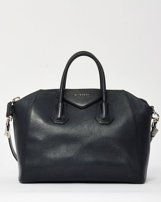 Givenchy Black Pebbled Leather Medium Antigona Bag