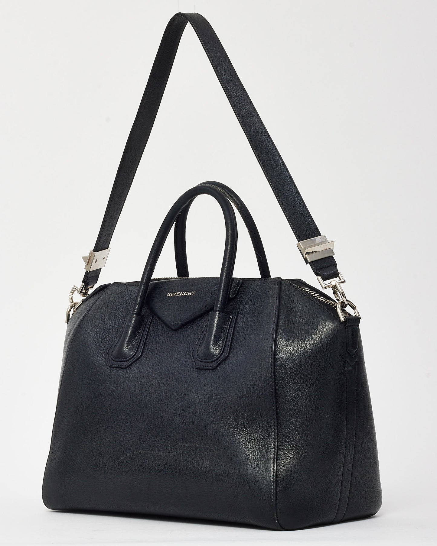 Givenchy Black Pebbled Leather Medium Antigona Bag