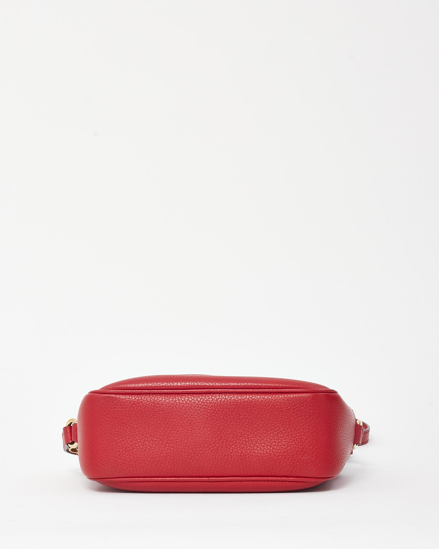 Gucci Red Pebbled Calfskin Leather GG Soho Disco Crossbody Bag