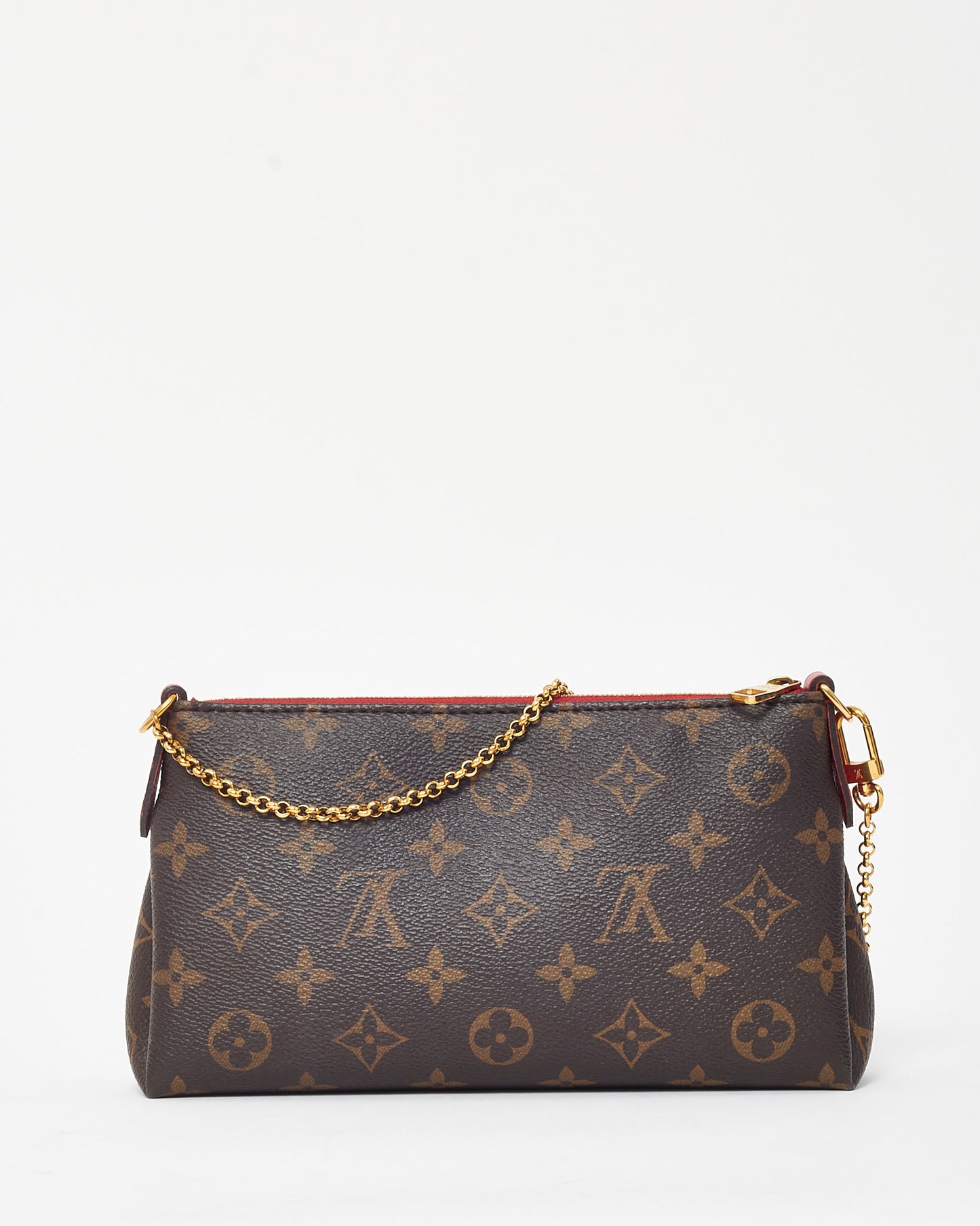 Louis Vuitton Red Leather and Monogram Canvas Pallas Crossbody Bag