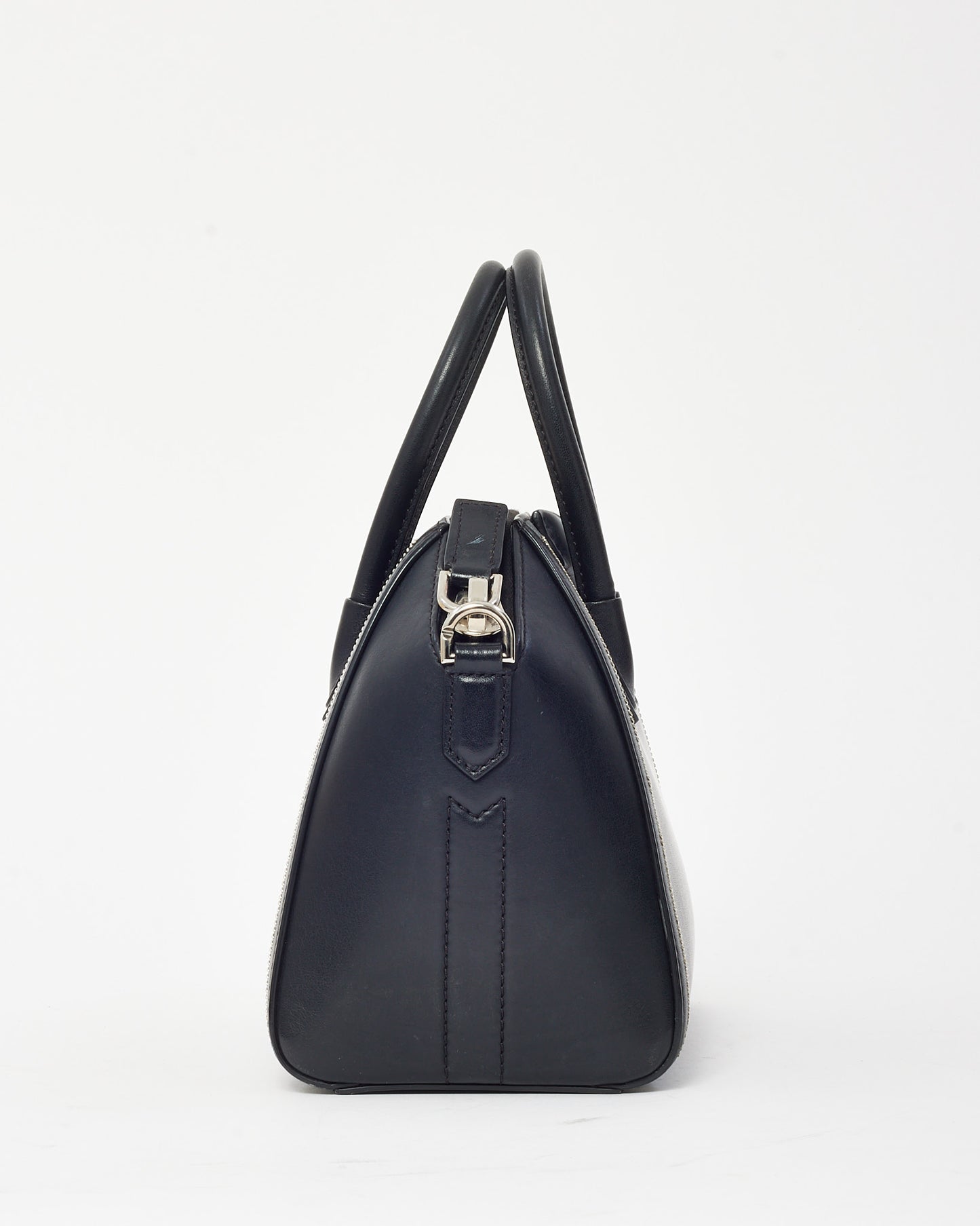 Givenchy Black Pebbled Leather Mini Chain Embellished Antigona Bag with Strap