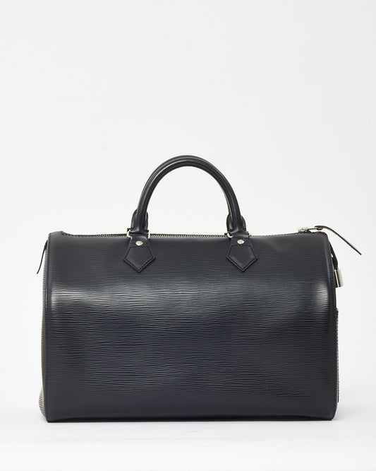 Louis Vuitton Black Epi Leather Speedy 35 Bag