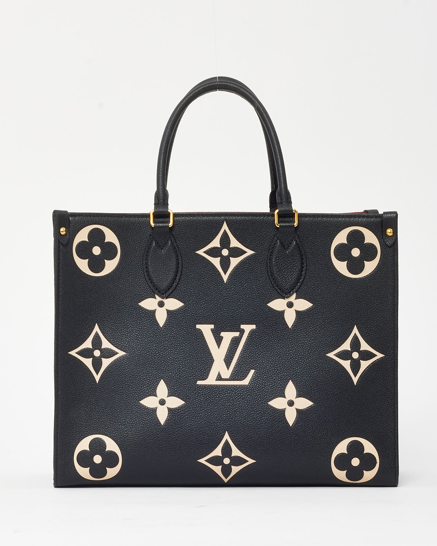 Louis Vuitton Black and Beige Bi-Color Monogram Giant Leather OnTheGo MM Bag