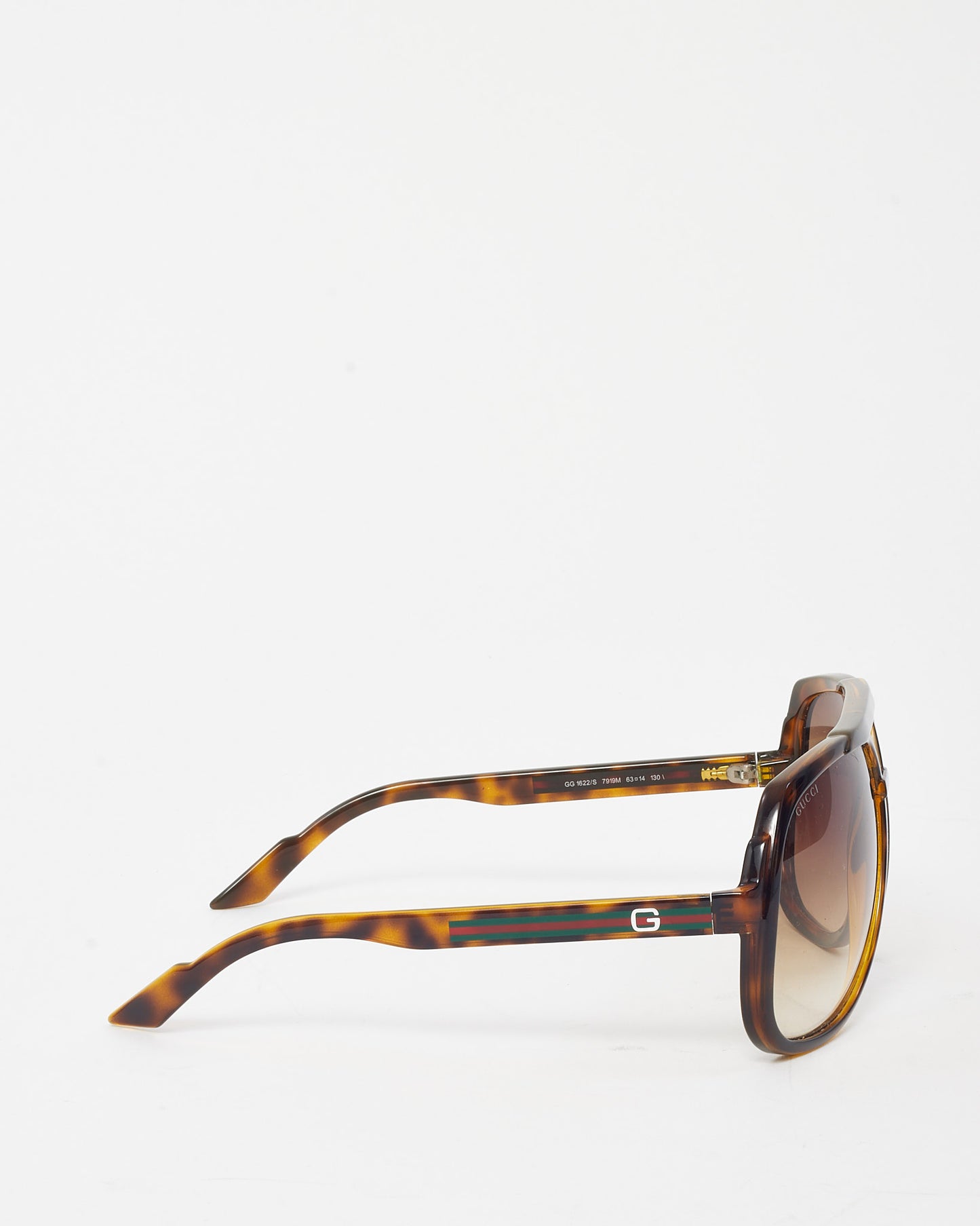 Gucci Brown Tortoise Acetate GG1622/S Aviator Sunglasses