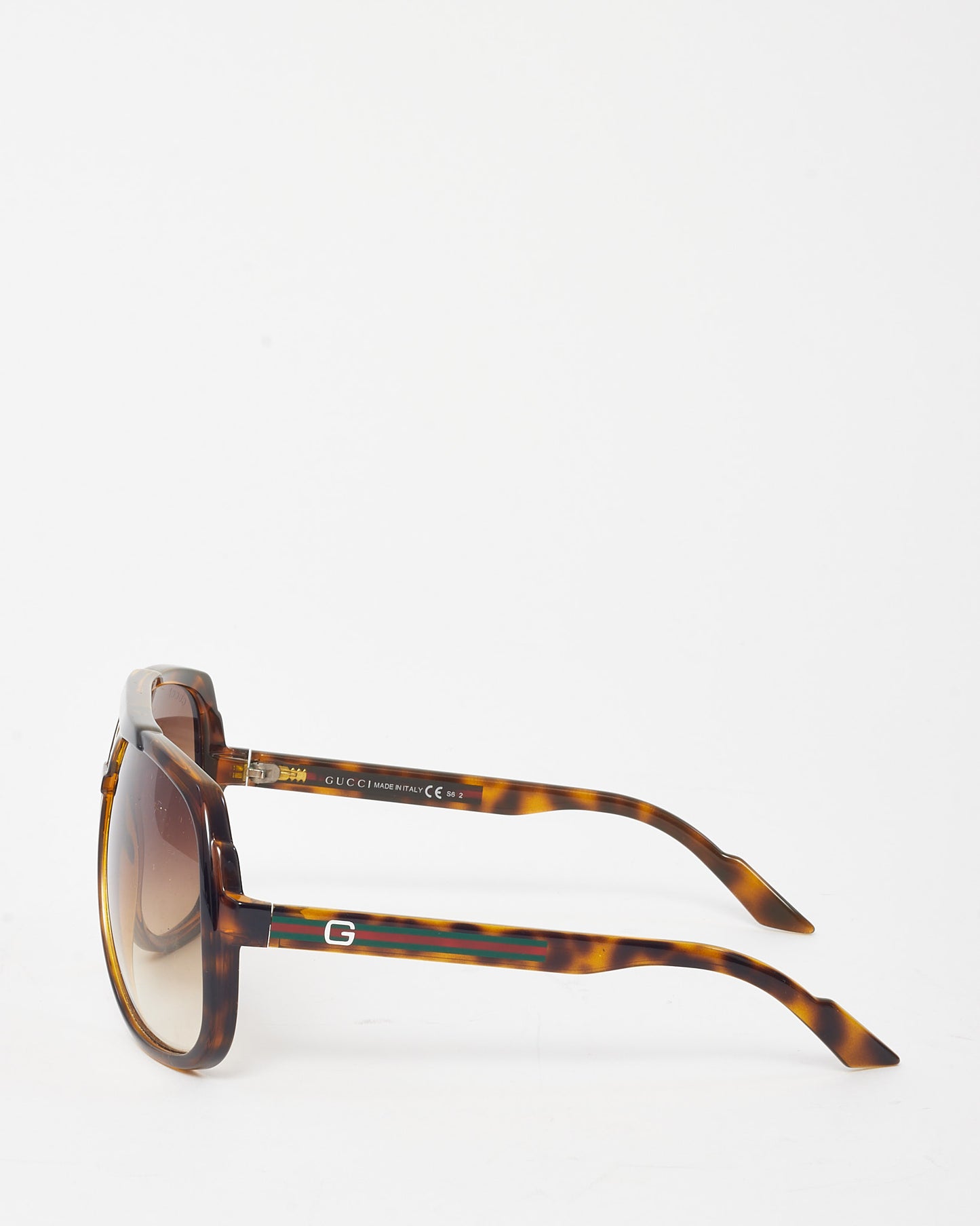 Gucci Brown Tortoise Acetate GG1622/S Aviator Sunglasses