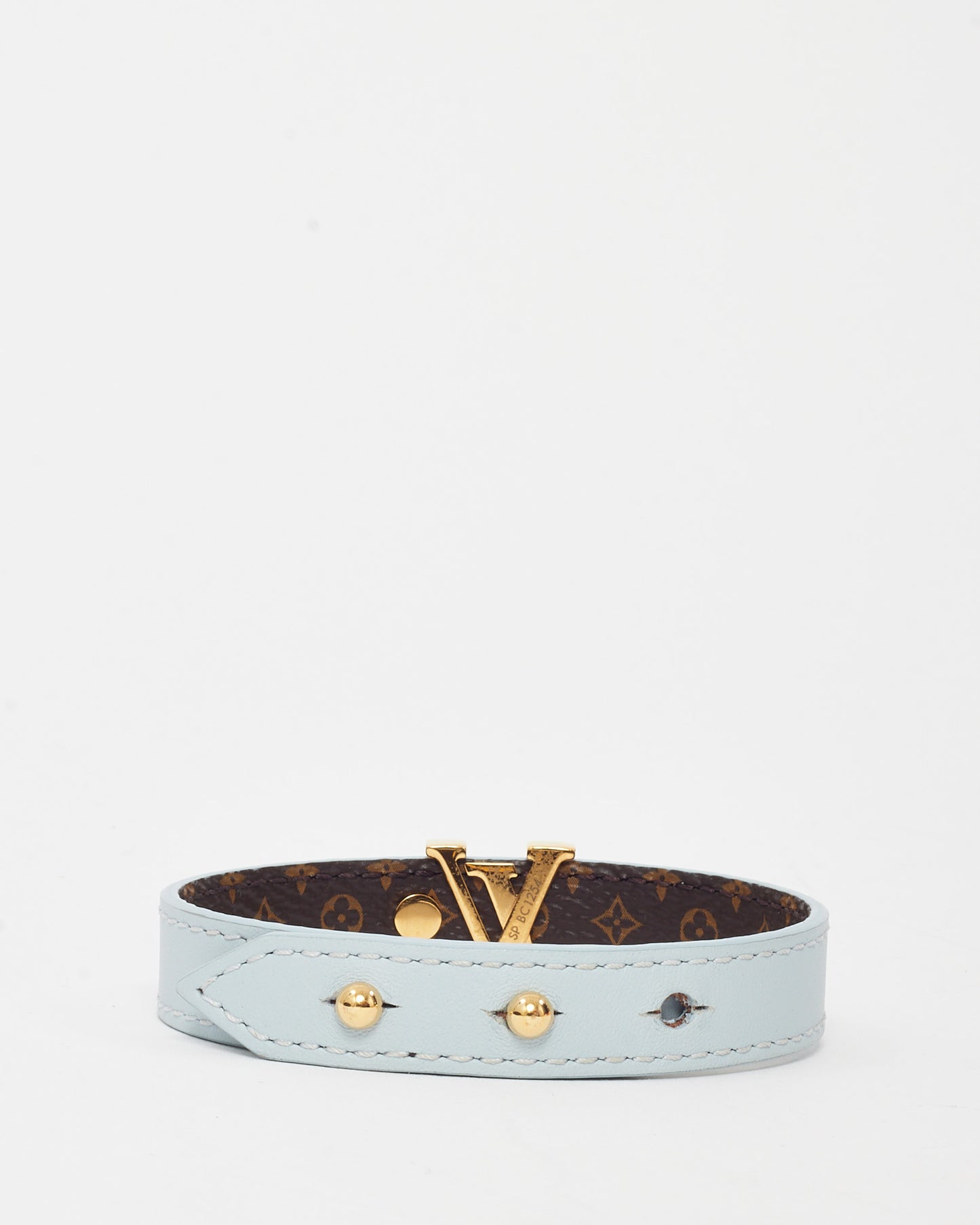 Louis Vuitton Blue Leather and Monogram Canvas Reversible LV Iconic Bracelet - 19