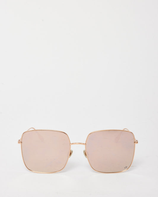 Dior Rose Gold Stellaire1 Mirrored Square Sunglasses