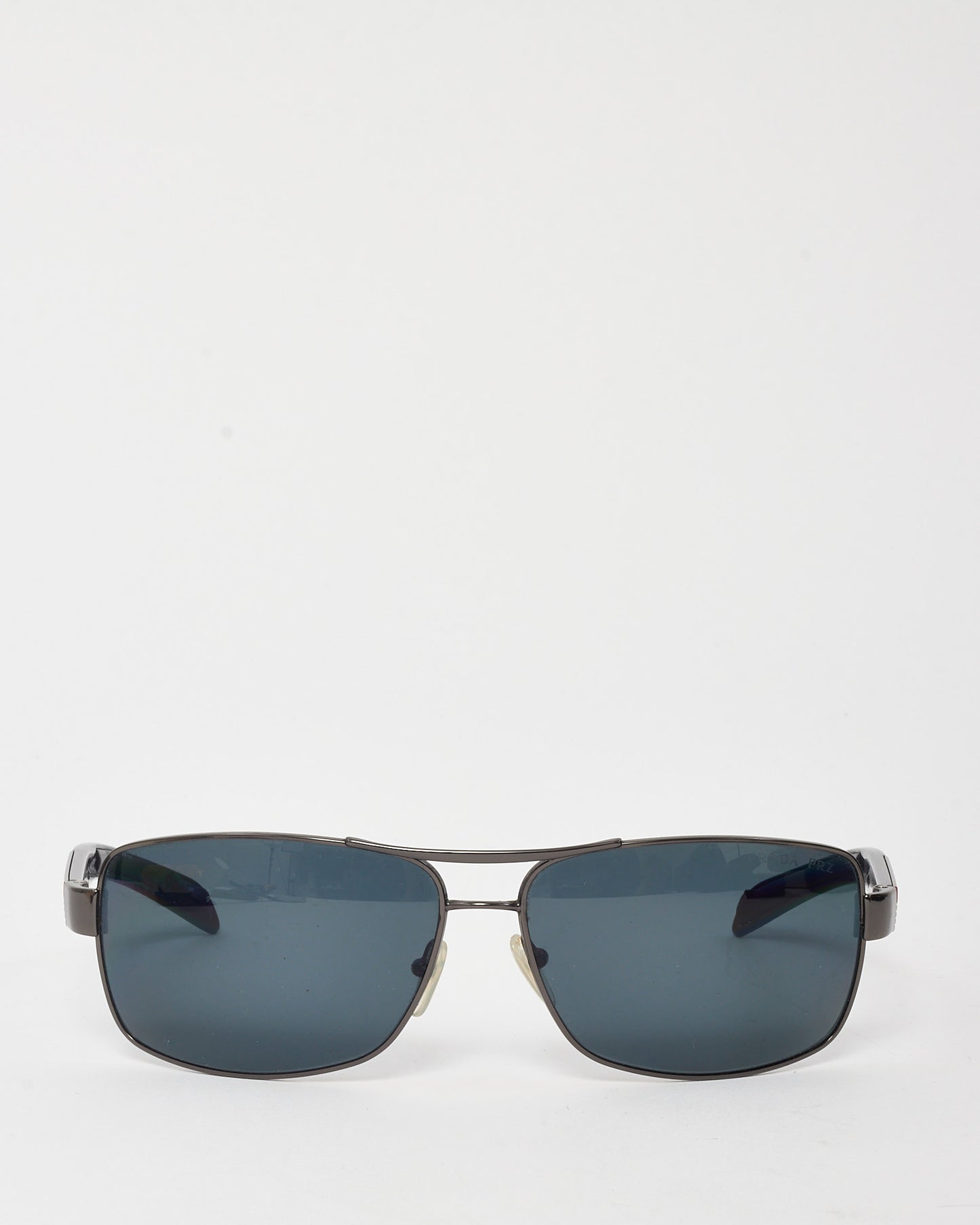 Prada Sport Men's Silver Black Lens SPS541 Pillow Aviator Sunglasses