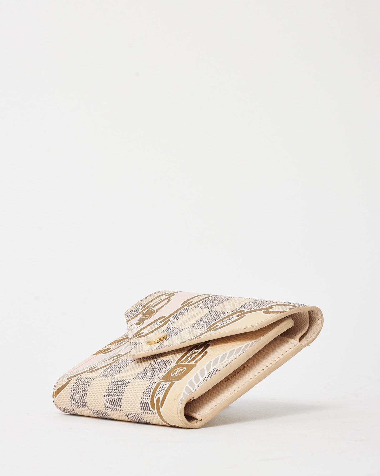 Louis Vuitton White Damier Azur Chain Indiana Printed Victorine Wallet