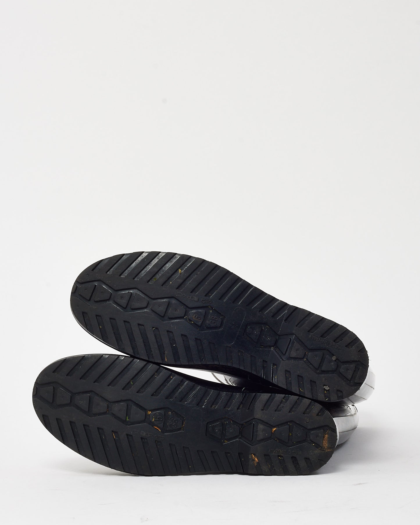 Valentino Black Lace Print Rubber Rain Boots - 38