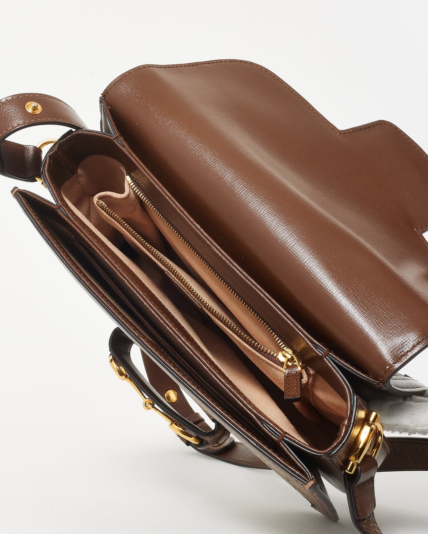 Gucci Brown Monogram Coated Canvas & Leather Small 1955 Horsebit Bag