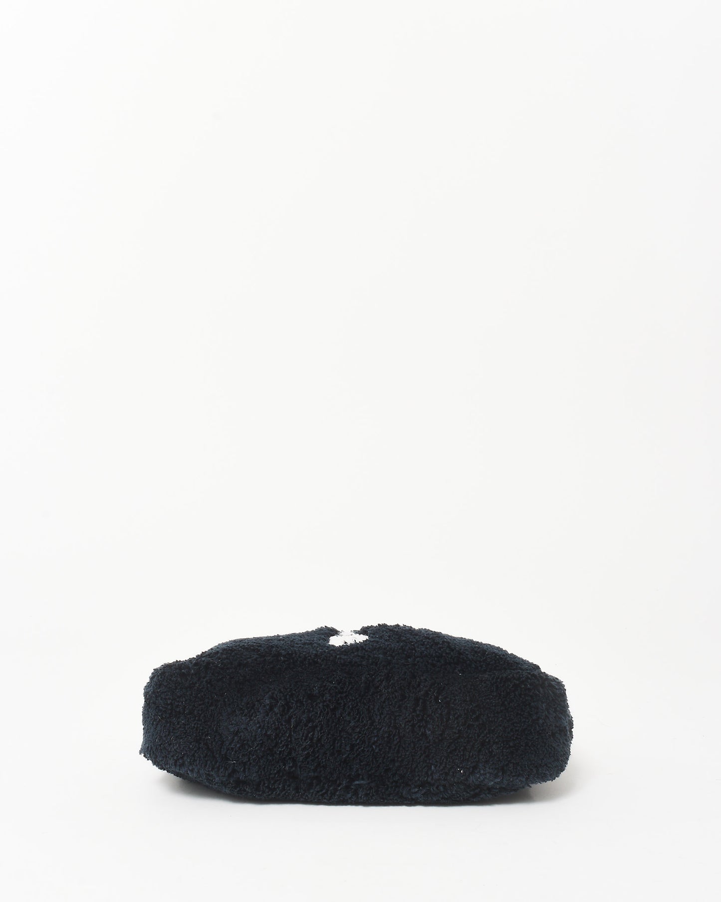 Prada Black Shearling & White Logo 2000 Re Edition Shoulder Bag