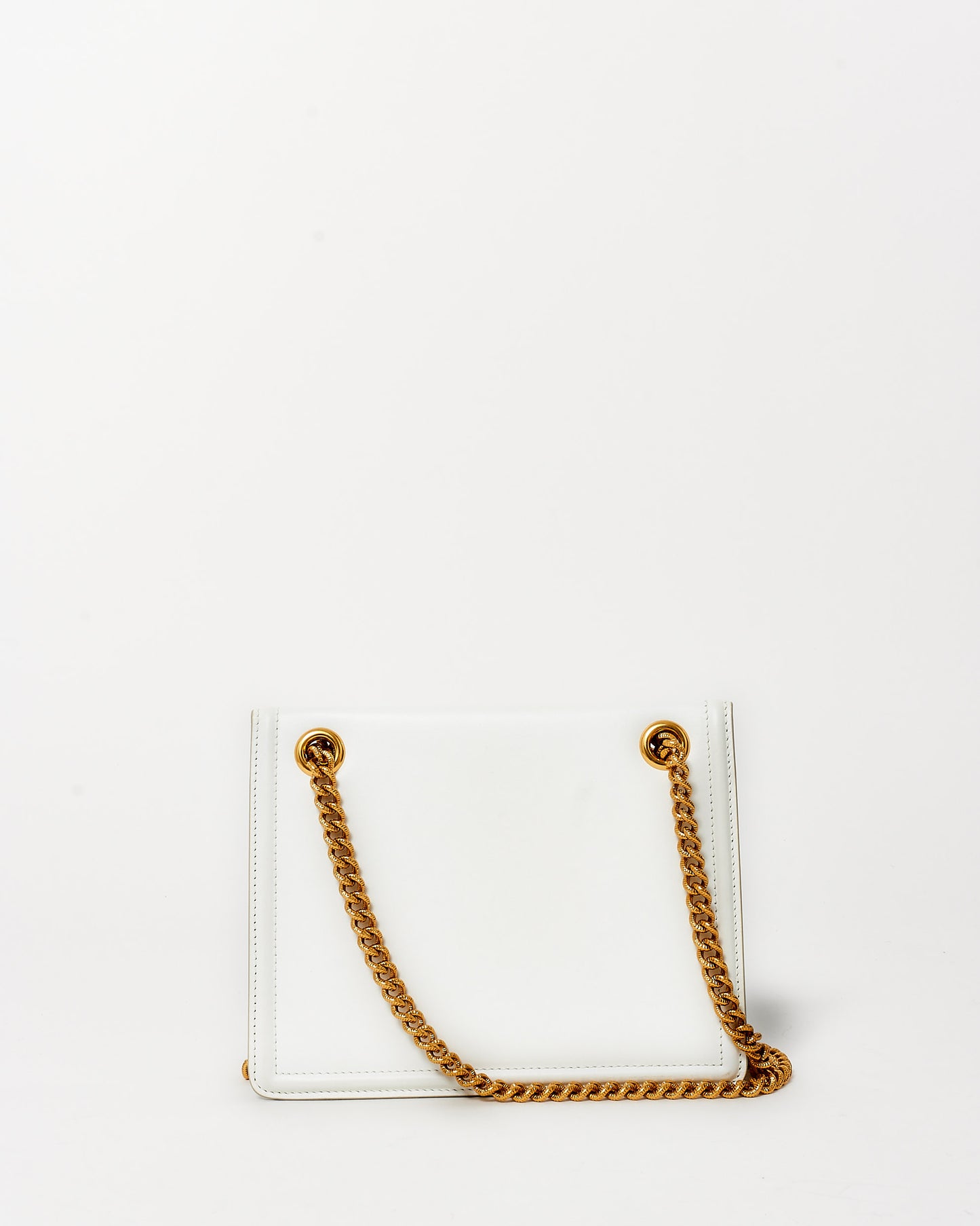 Dolce & Gabbana White Leather & Gold Devotion Bag