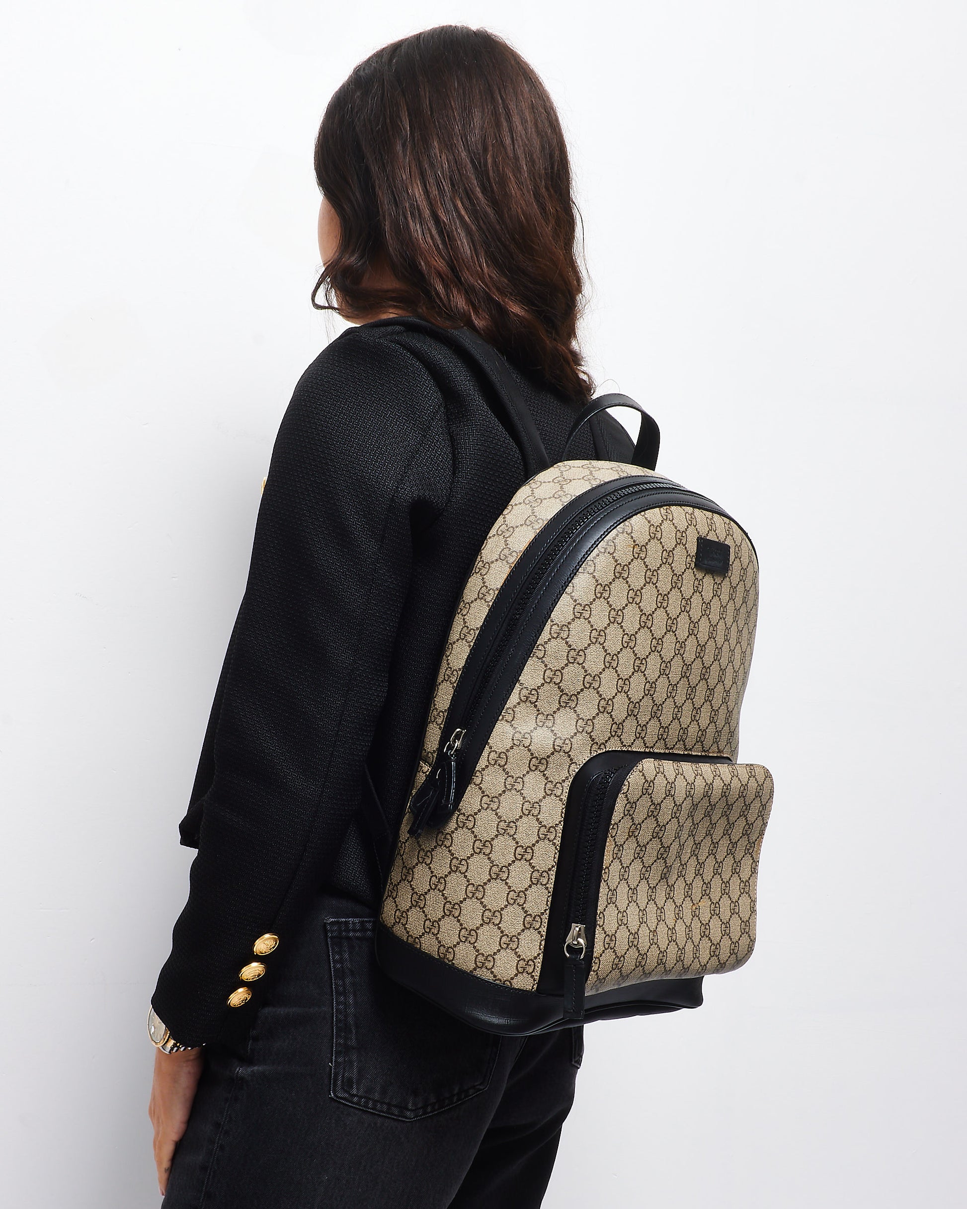 Buy Gucci Monogram Coated GG Supreme Canvas Backpack