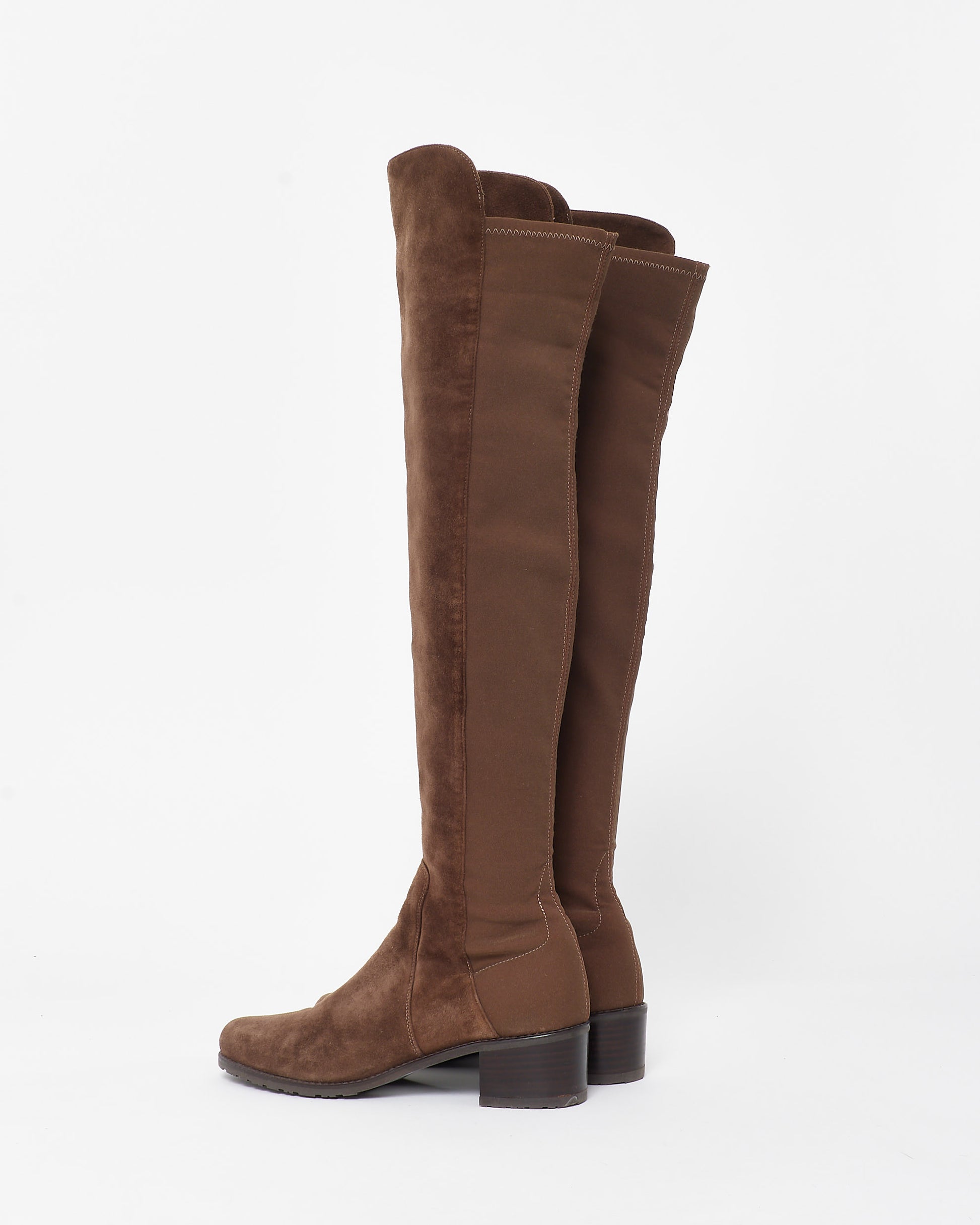 Buy Stuart Weitzman Brown Suede 50/50 Knee-High Boots
