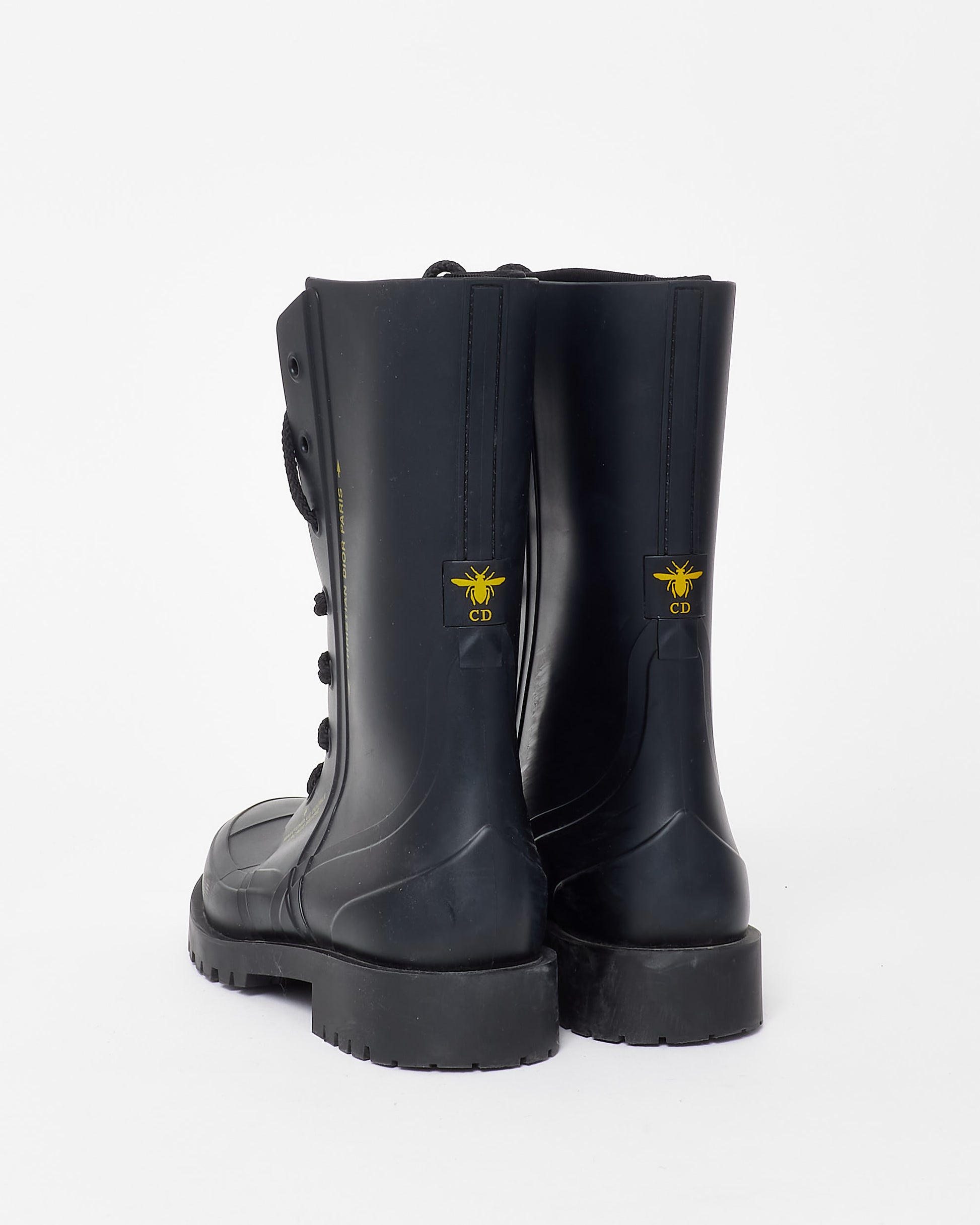 Buy Dior Black Diorcamp Rubber Lace Up Combat Boots 39