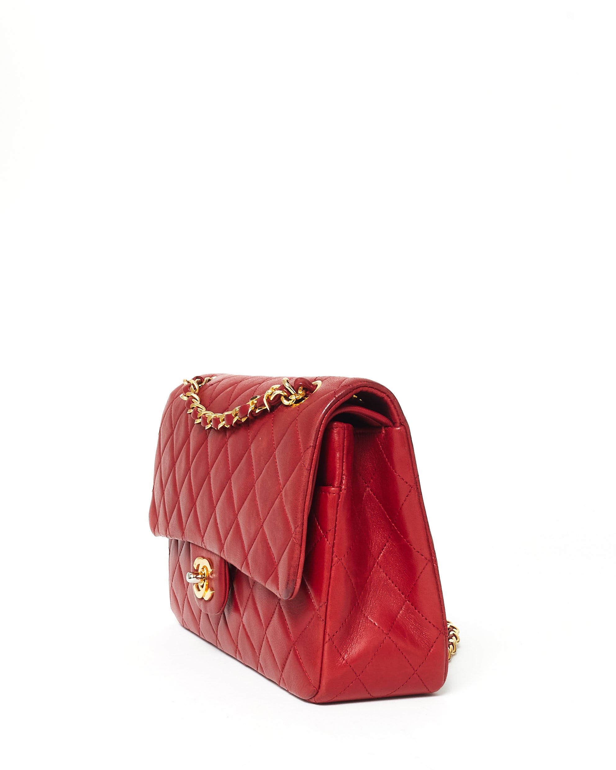 Buy Chanel Vintage Red Lambskin 24K Plated Hardware Medium