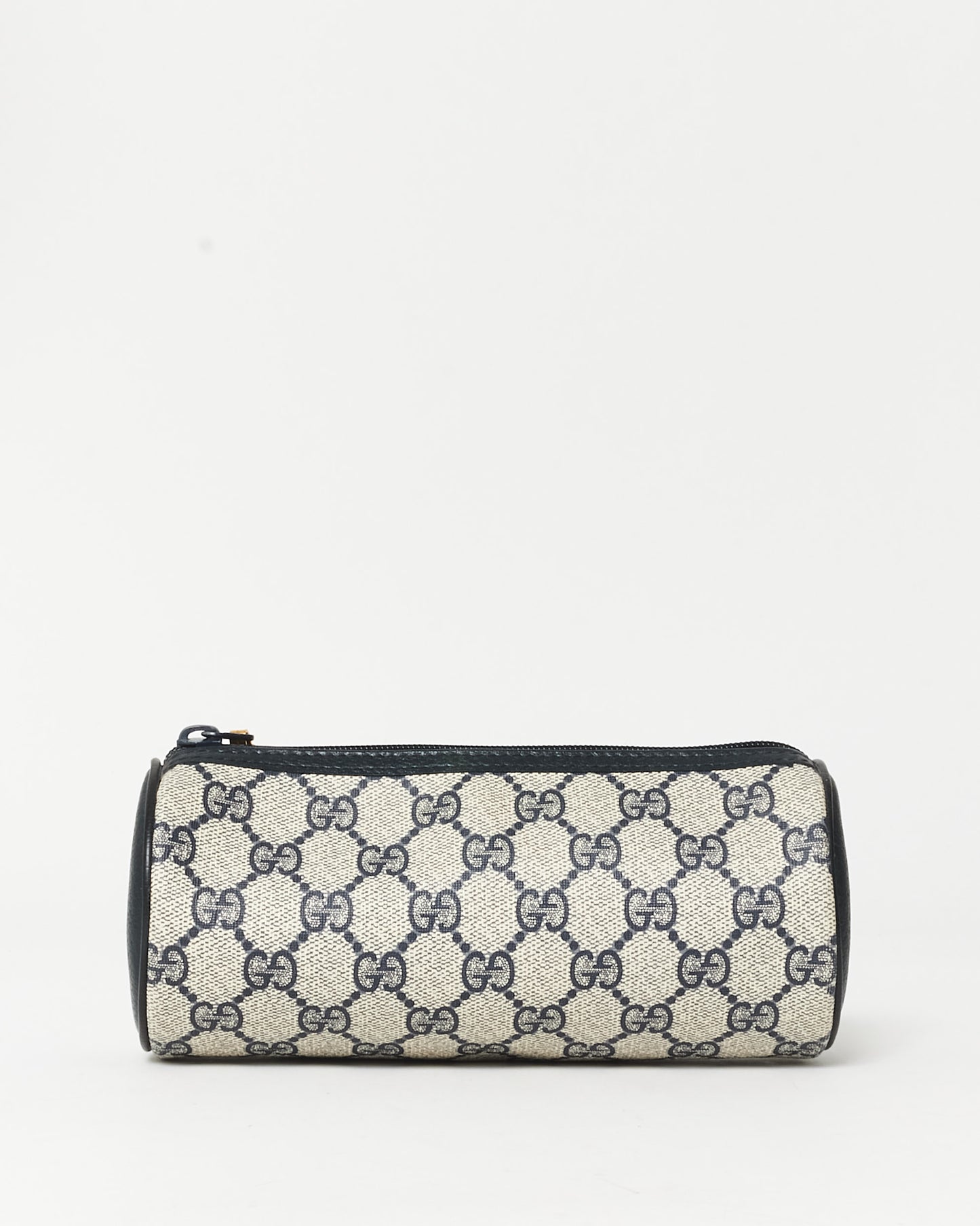 Gucci Vintage Beige & Navy Coated Canvas Cosmetic Pouch