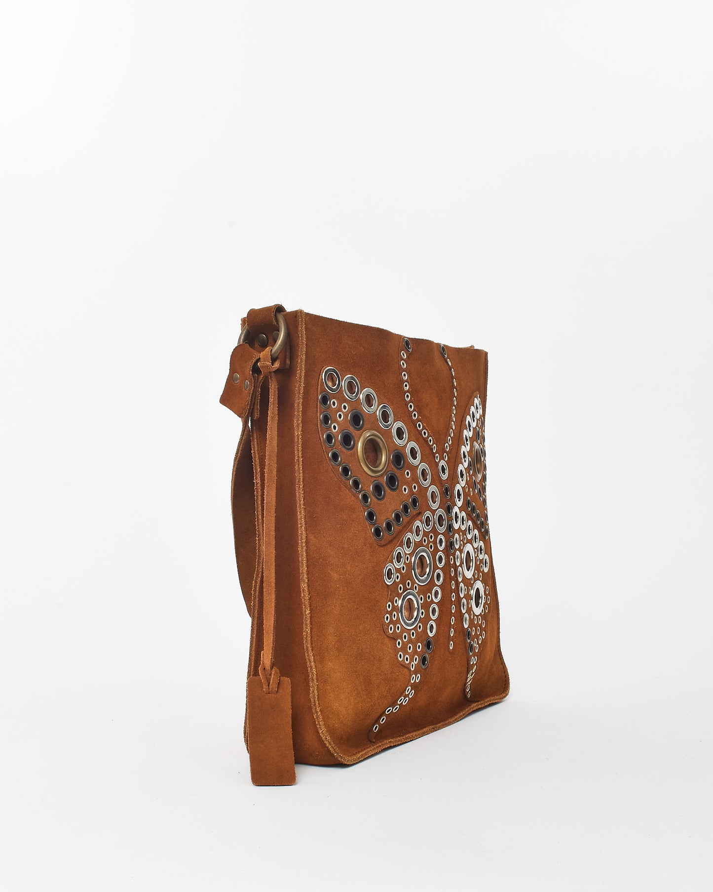Dolce & Gabbana Vintage Brown Suede Butterfly Tote Bag