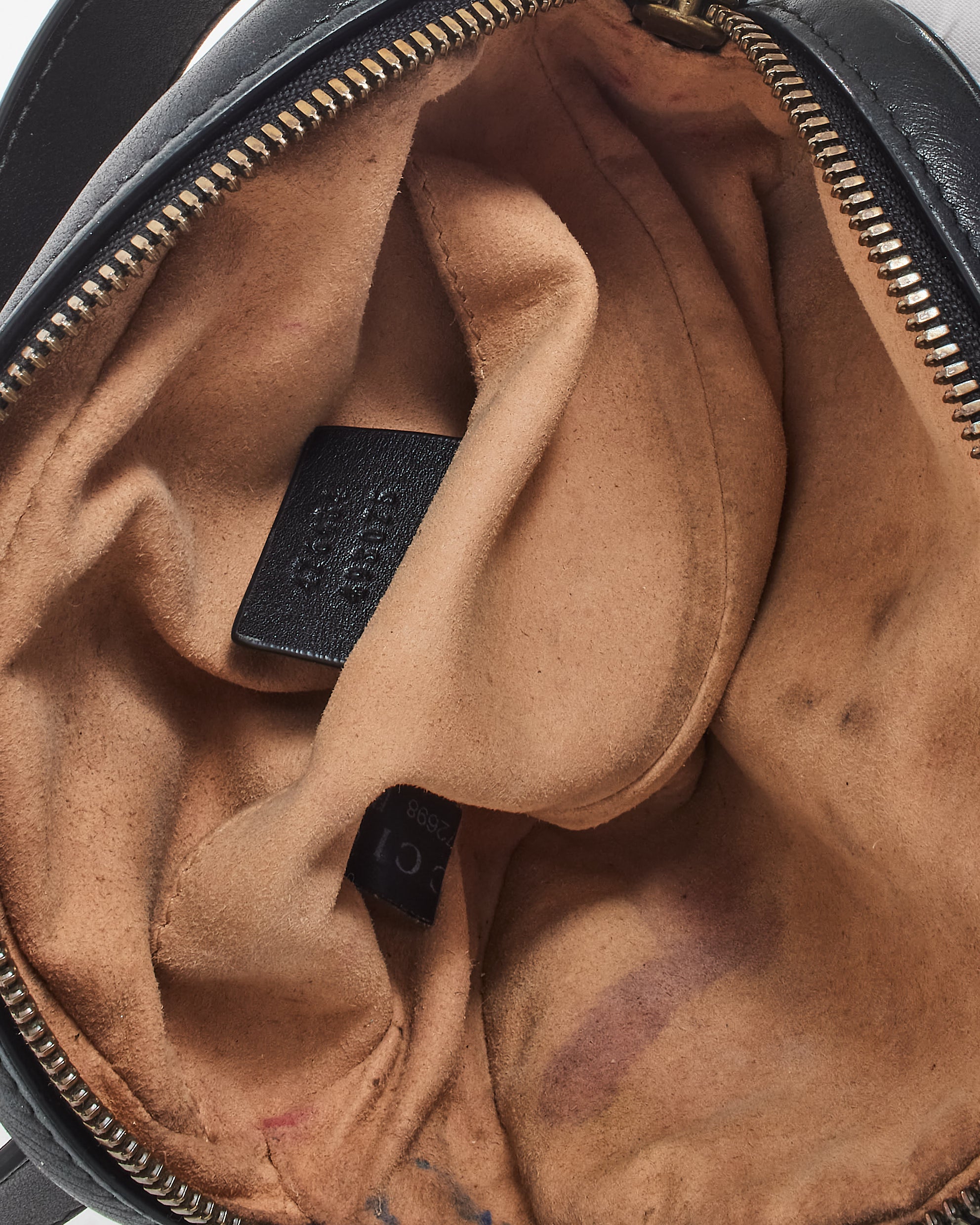 Buy Gucci Black Leather GG Marmont Belt Bag - 85/34