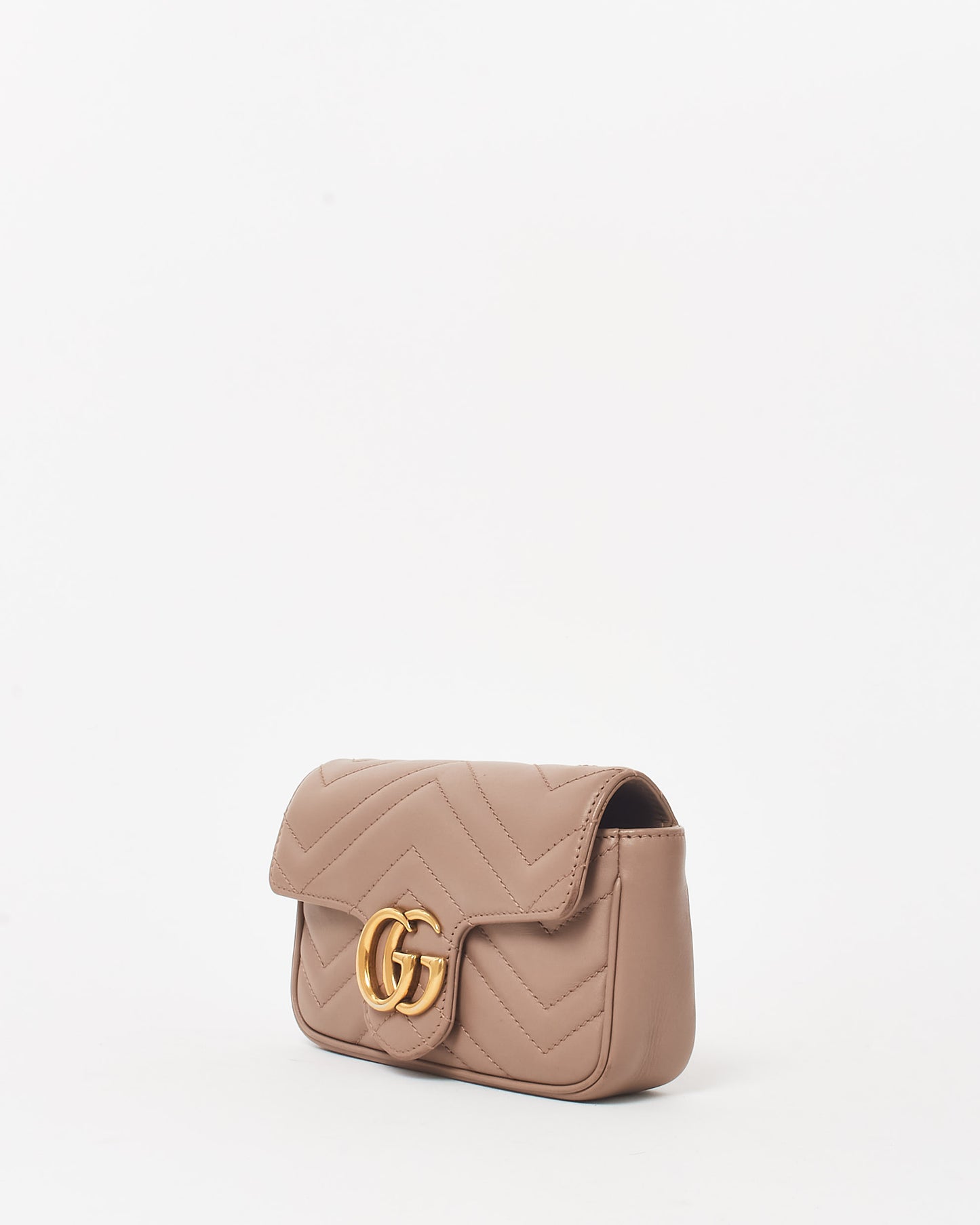 Gucci Dusty Rose Leather GG Marmont Super Mini Crossbody Bag