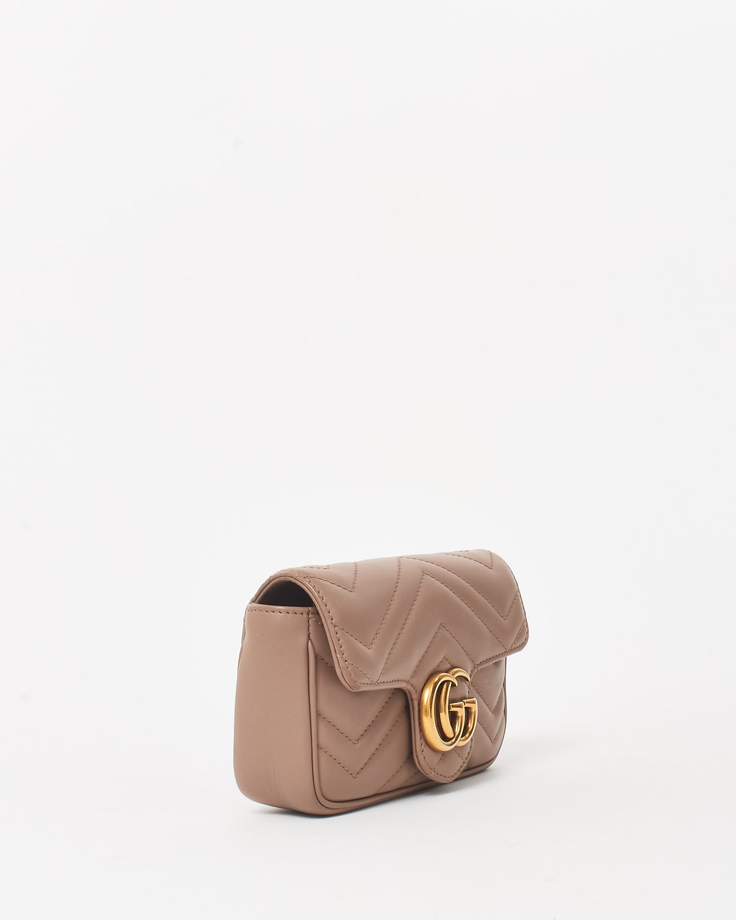 Gucci Dusty Rose Leather GG Marmont Super Mini Crossbody Bag