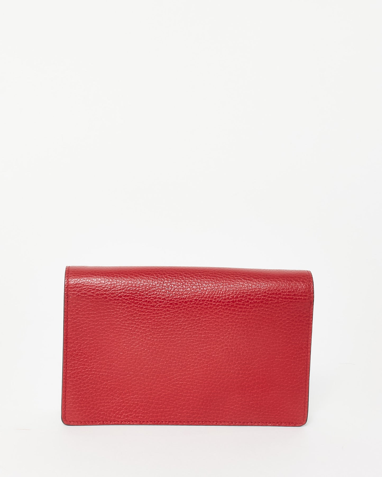 Gucci GG Red White & Dark Navy Blue Embossed Soho Logo Wallet On Chain