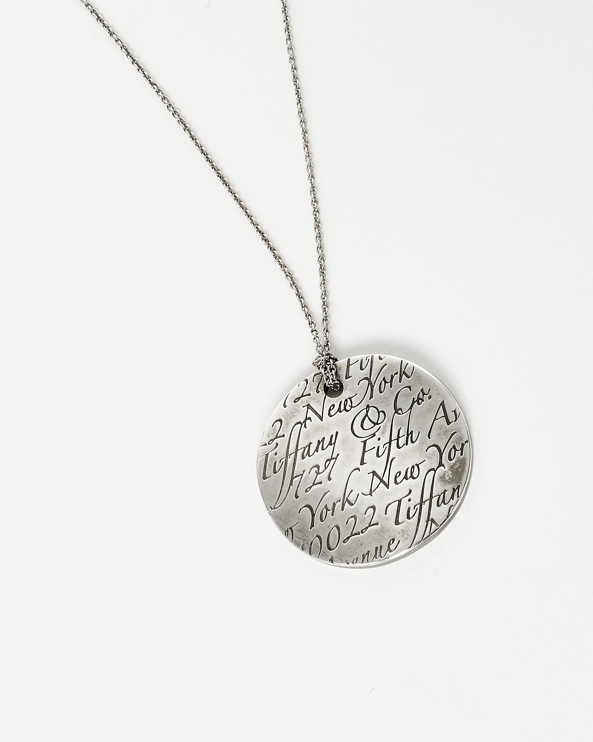 Buy Tiffany Silver Notes 5TH New York Disc Pendant