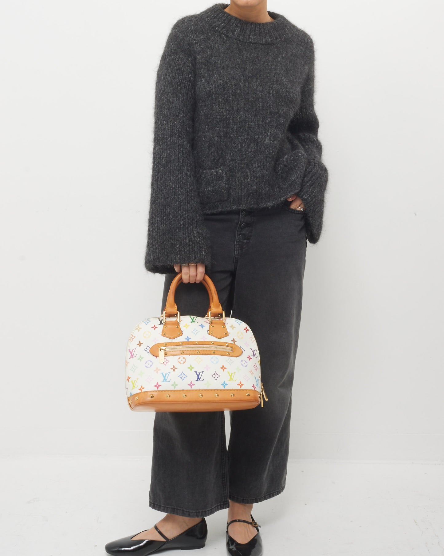 Louis Vuitton White & Multi Monogram Murakami Coated Canvas Alma PM Bag