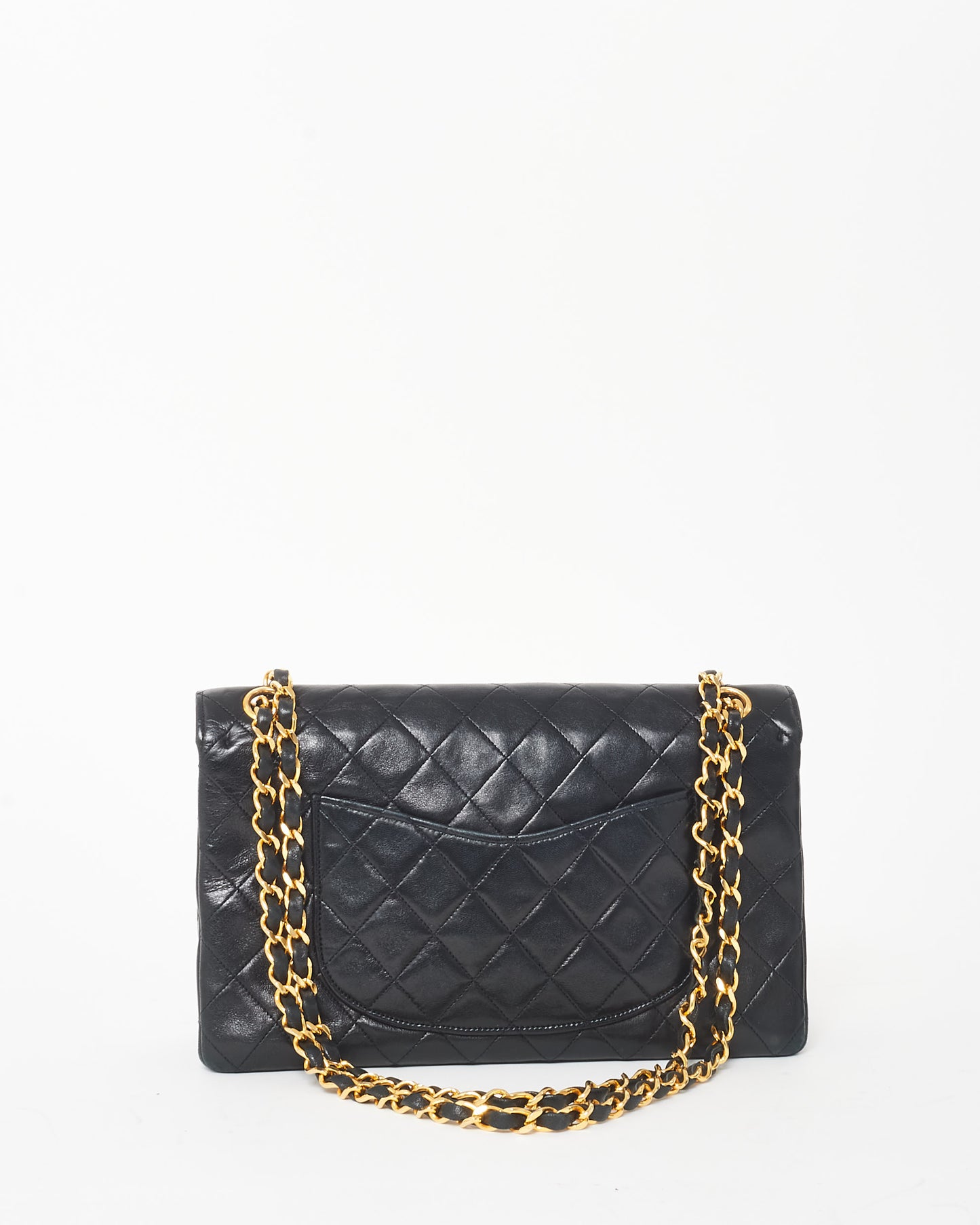Chanel Vintage Black & 24K Gold Plated Lambskin Flap Bag
