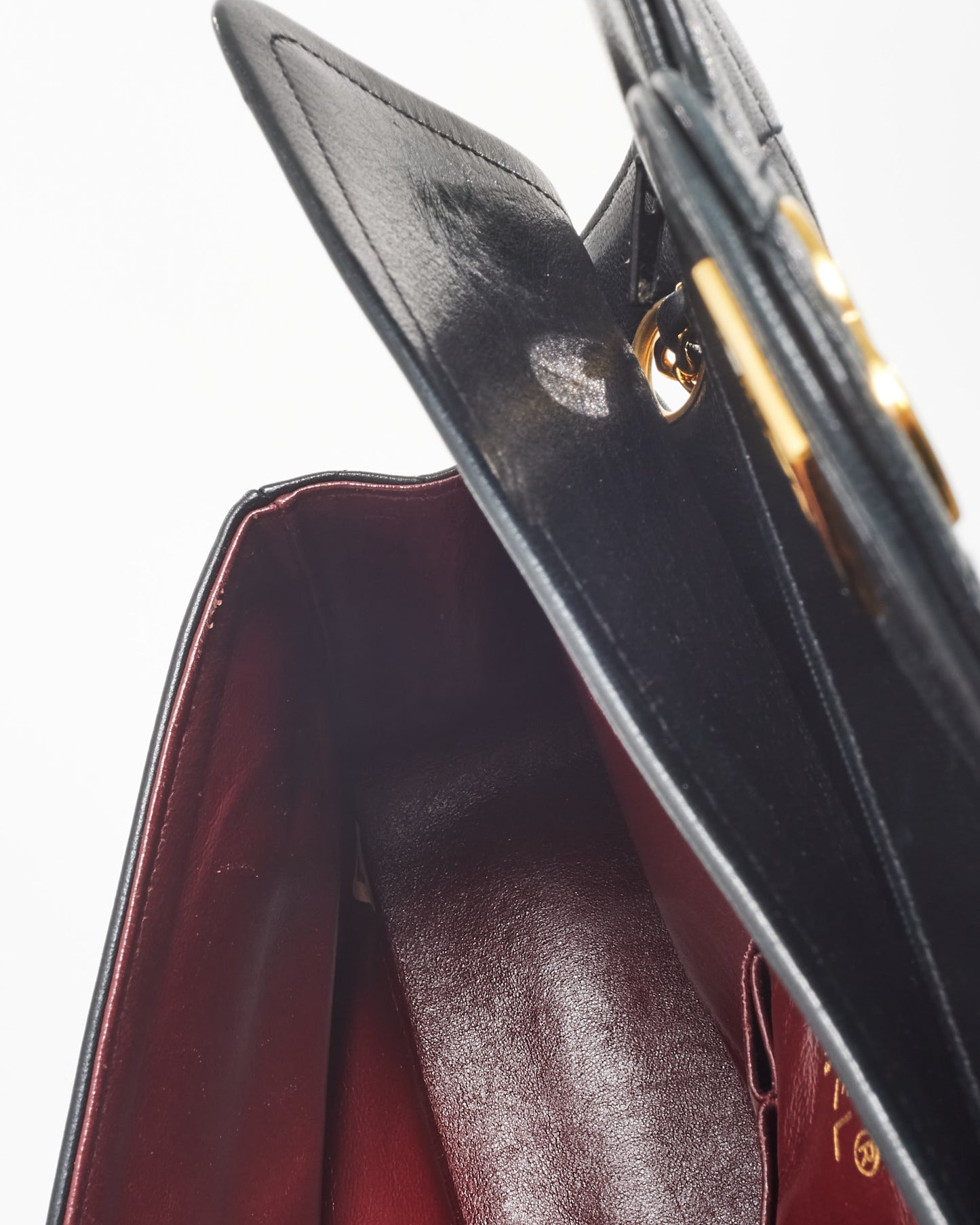 Chanel Vintage Black & 24K Gold Plated Lambskin Flap Bag