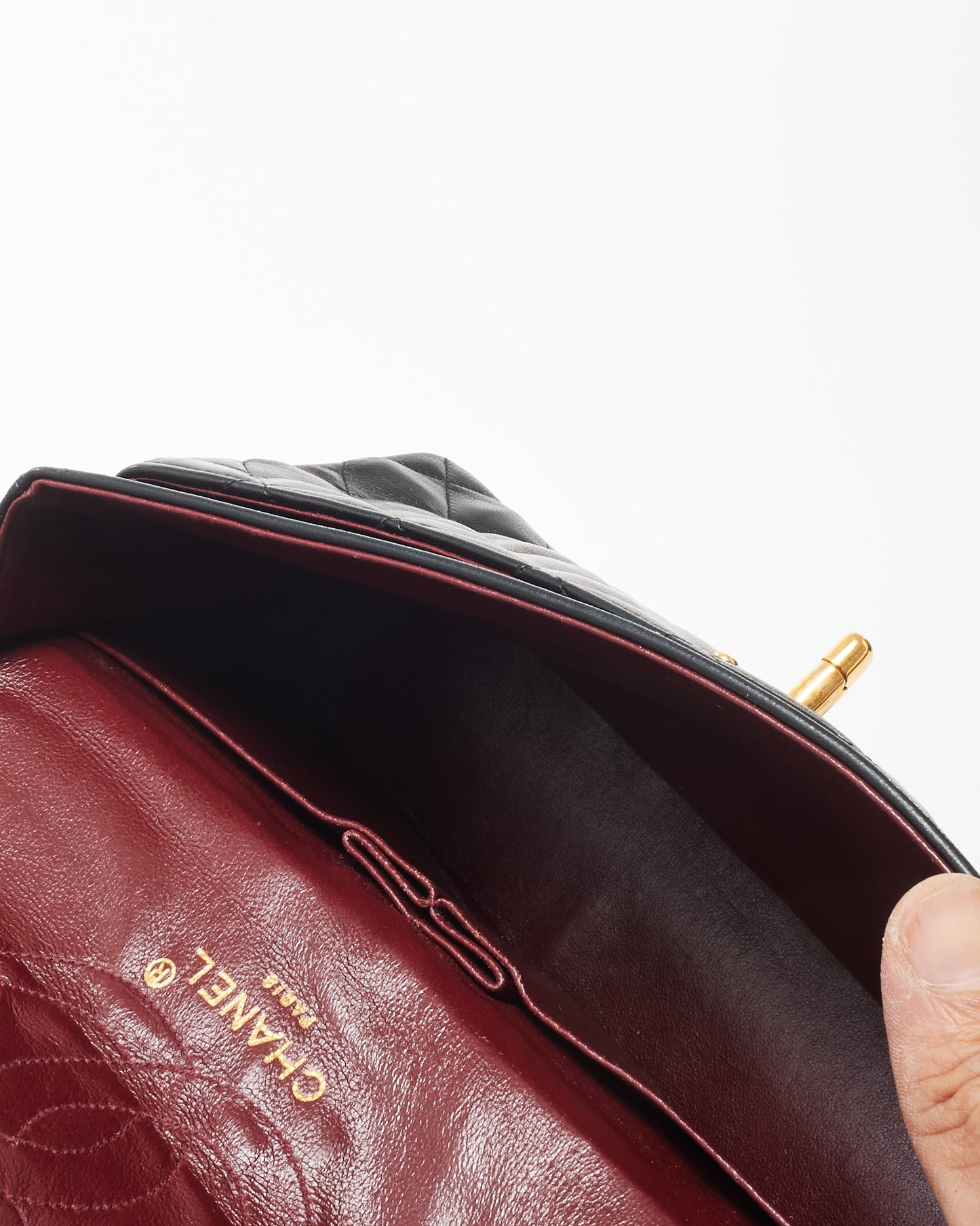 Chanel Vintage Black & 24K Gold Plated Lambskin Flap Bag