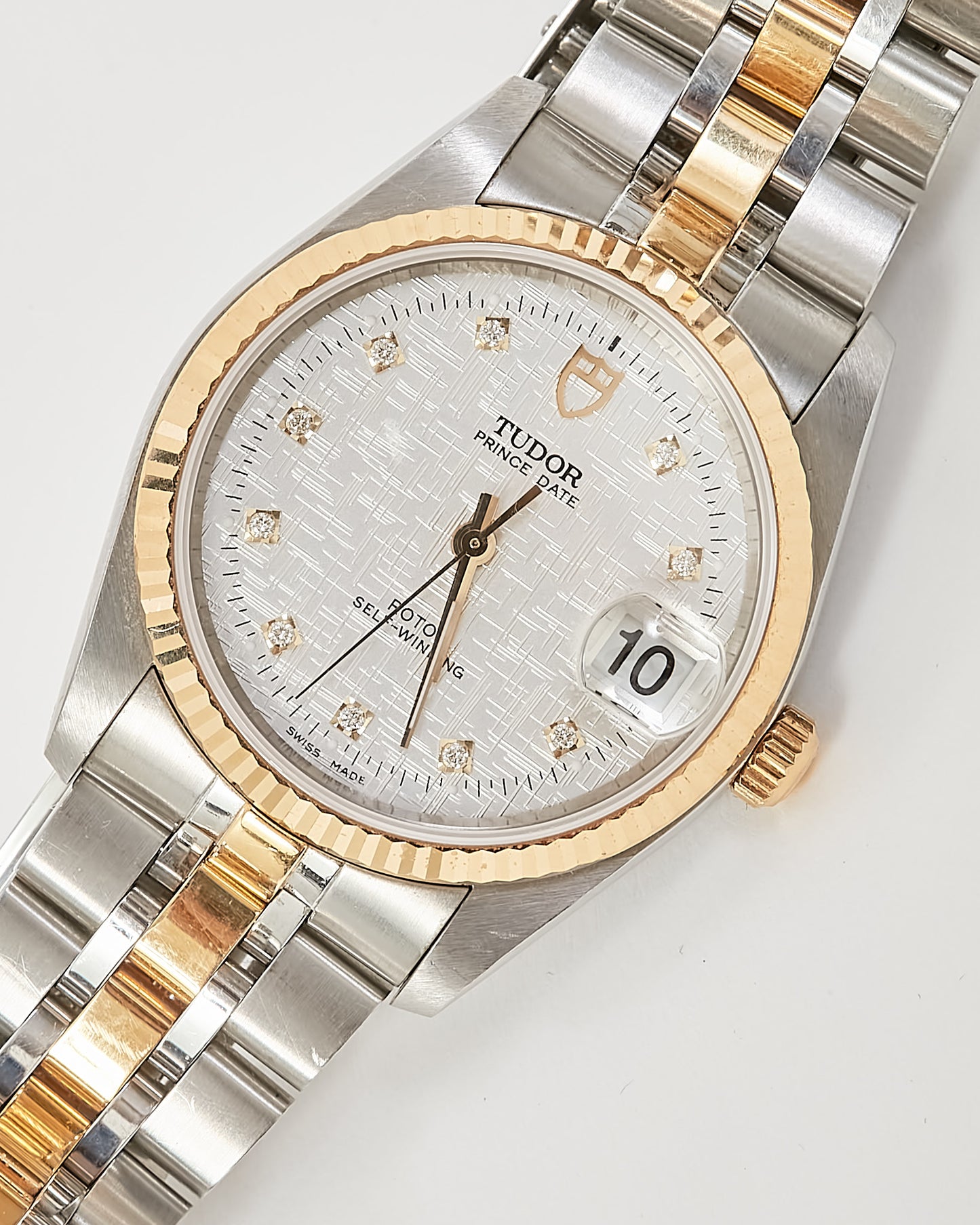 Tudor Silver Stainless Steel and Gold Black Bay One Diamond Dial 36mm Watch