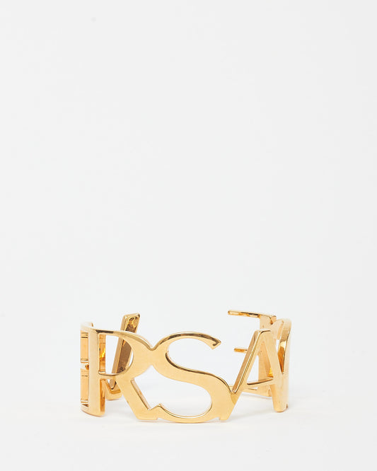 Versace Gold Versace Logo Cuff Bracelet - M/L