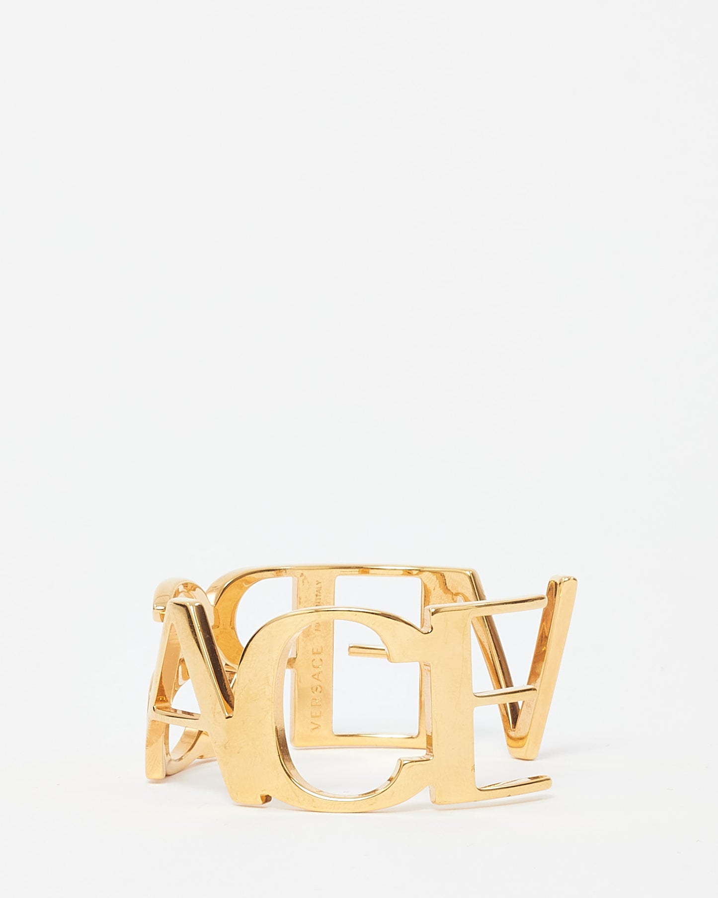 Versace Gold Versace Logo Cuff Bracelet - M/L