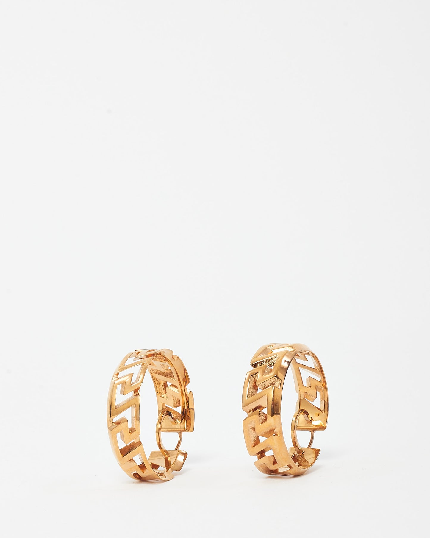 Versace Gold Versace Logo Hoop Earrings