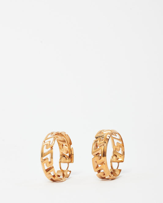 Versace Gold Versace Logo Hoop Earrings