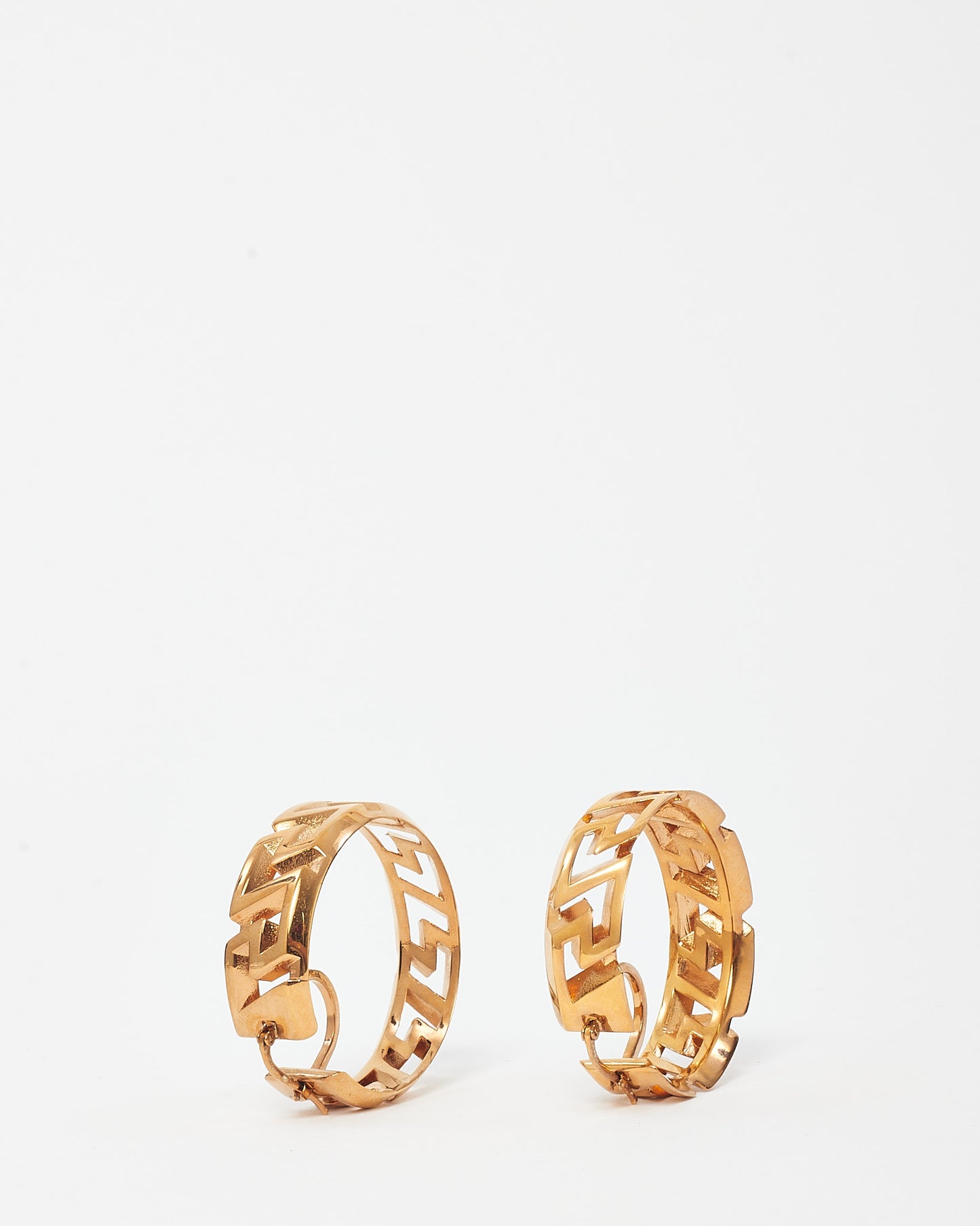 Versace Gold Versace Logo Hoop Earrings