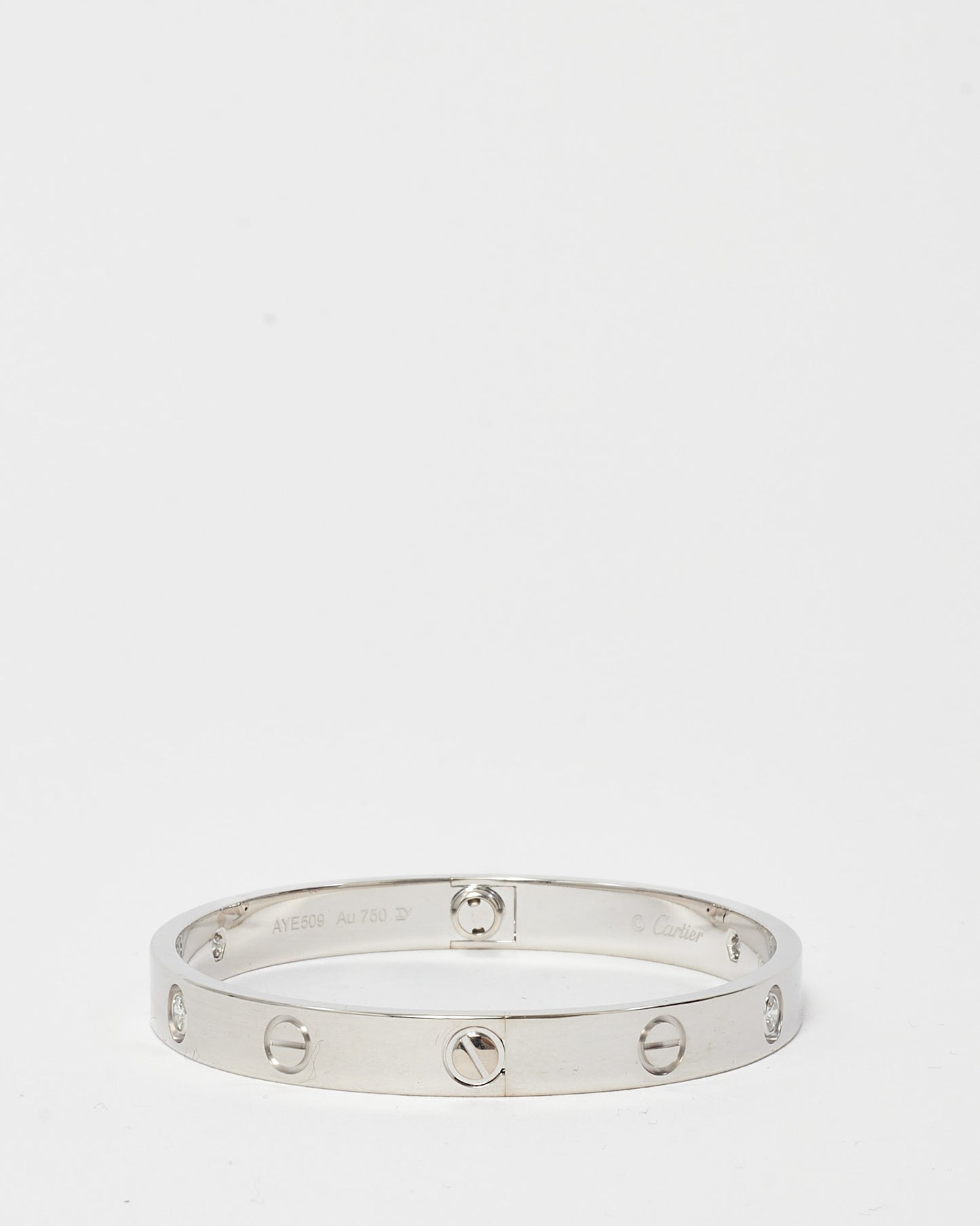 Cartier White Gold 4 Diamond Classic Model Love Bracelet - 17